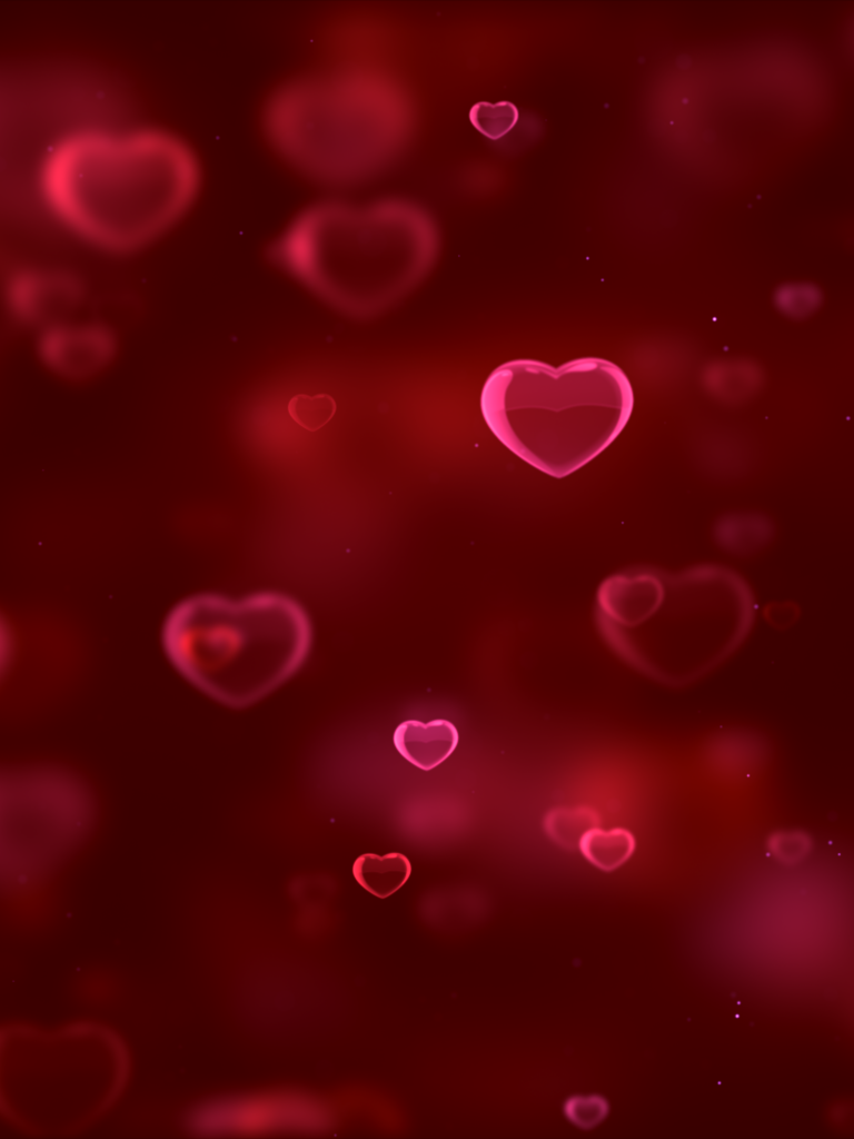 Red hearts Wallpaper 4K, Bokeh, Red
