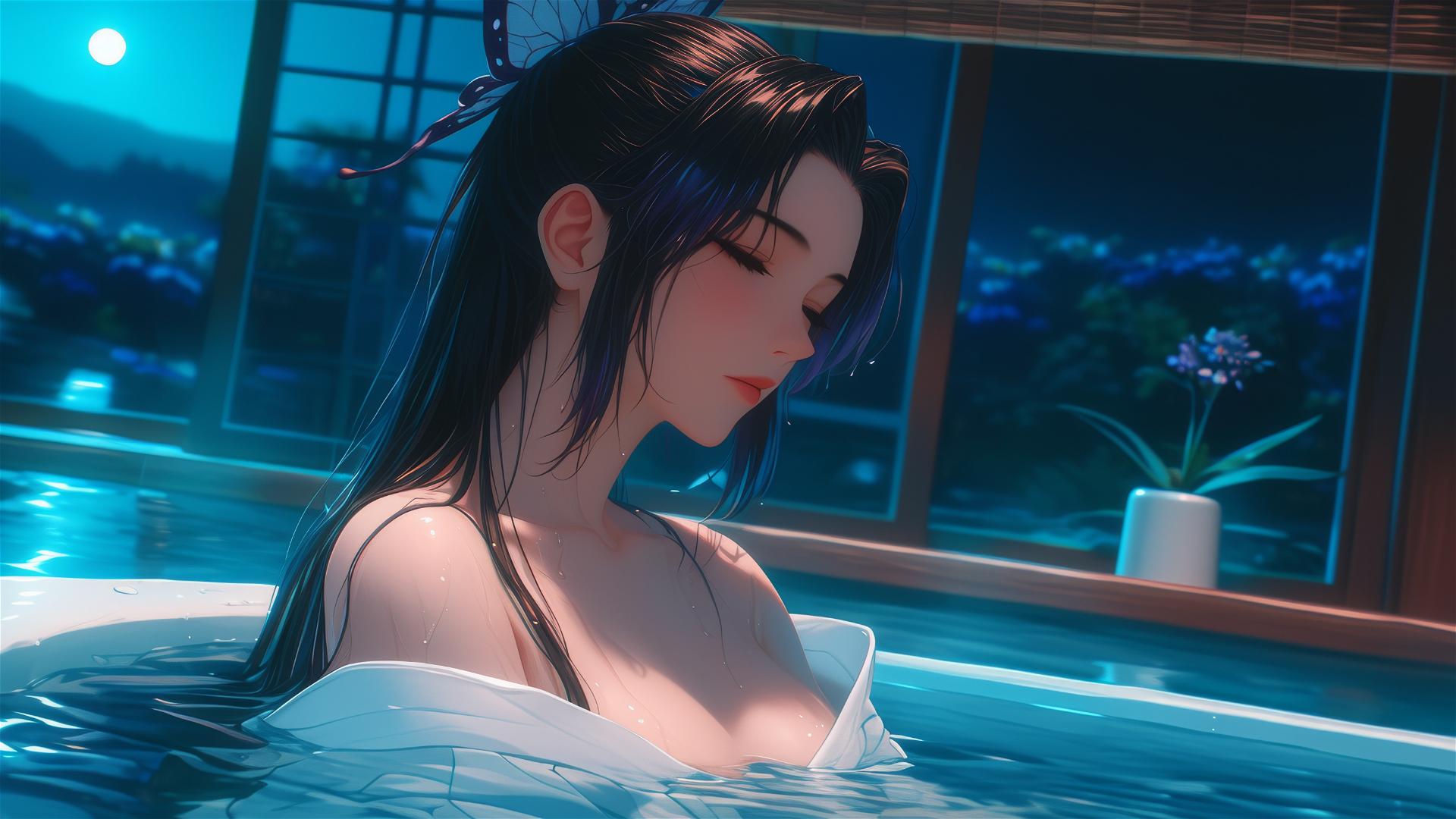 4K HD Wallpaper: resting in bath