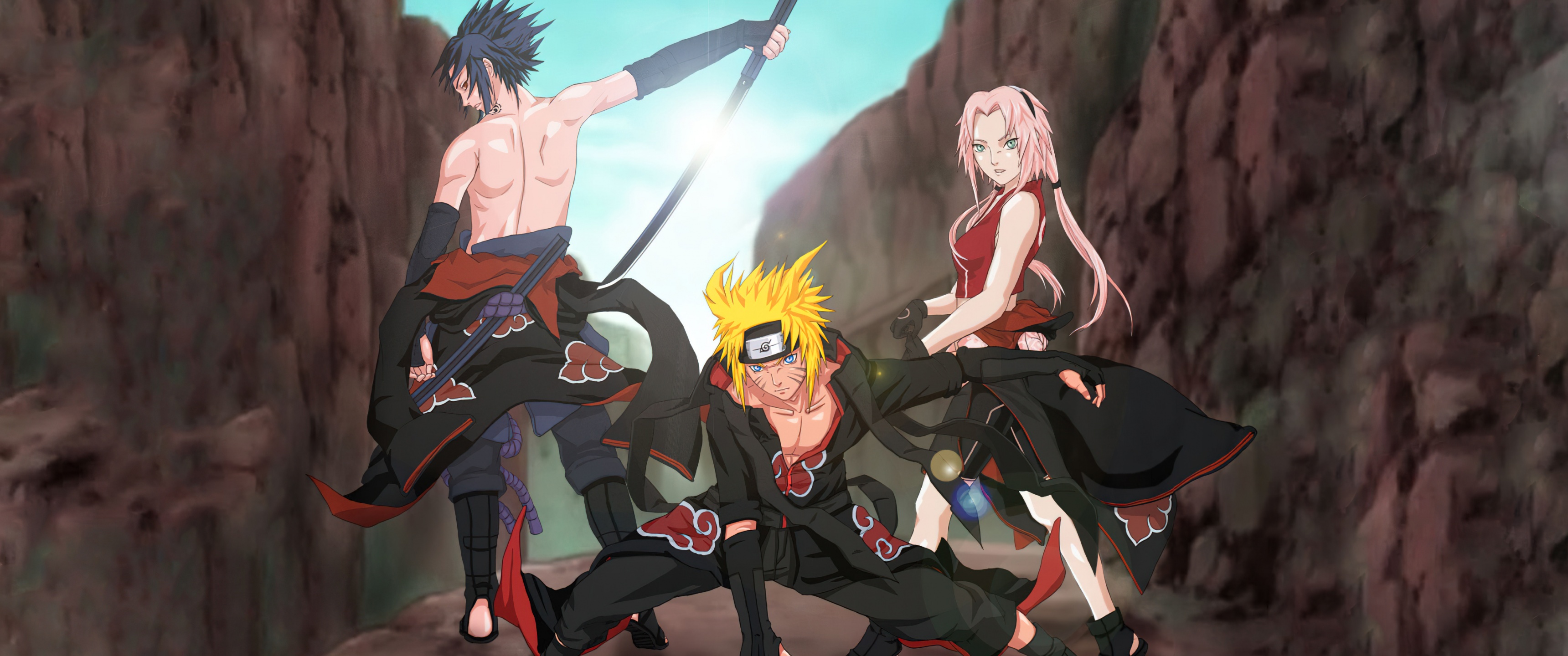 Sasuke Naruto Sakura 4K Wallpaper