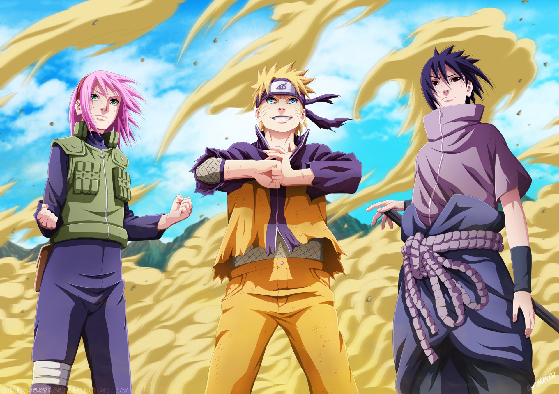 Naruto Trio HD Wallpaper: Sasuke