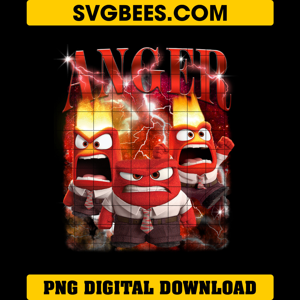 Anger Inside Out 2 PNG Sublimation
