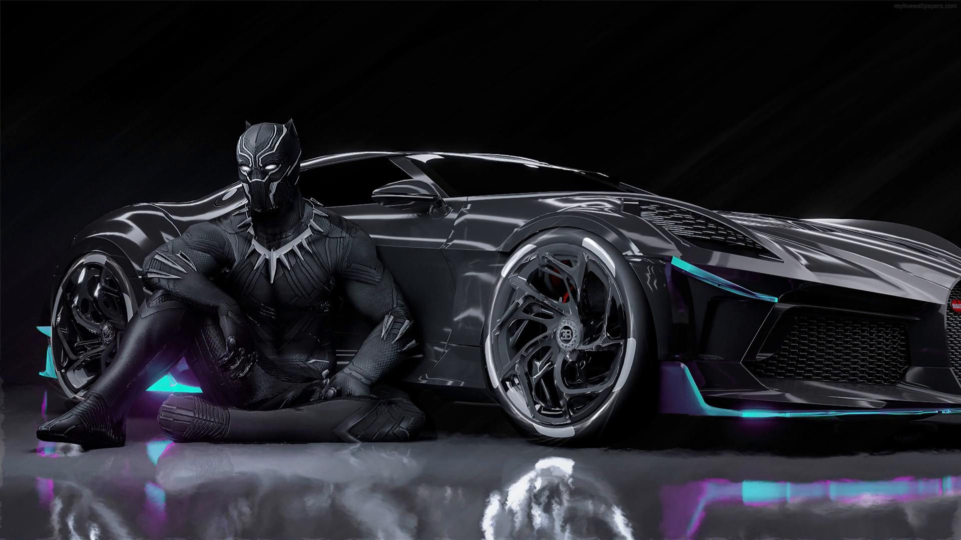 Black Panther Bugatti Chiron La Voiture
