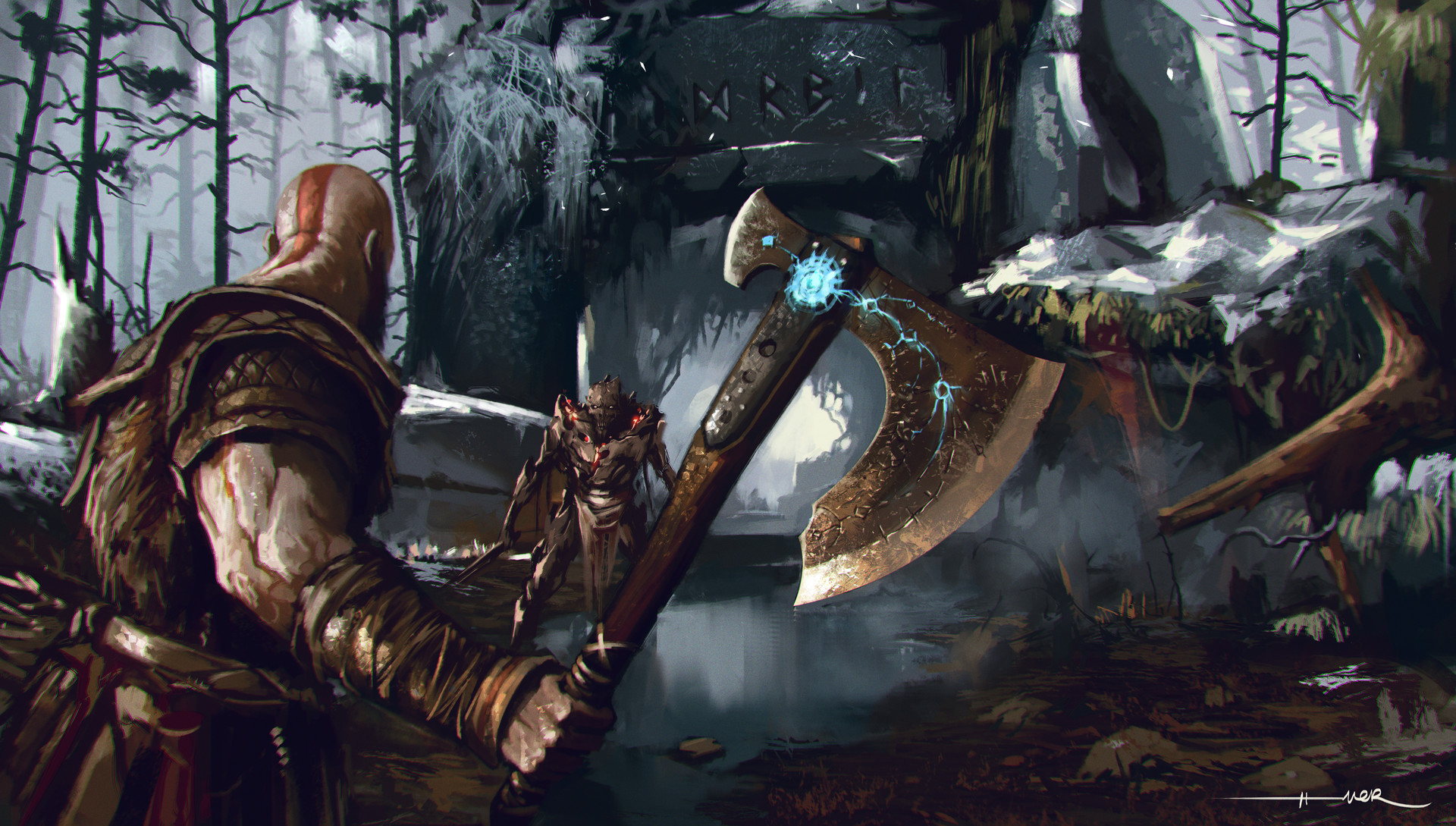 God Of War Art Laptop Full HD