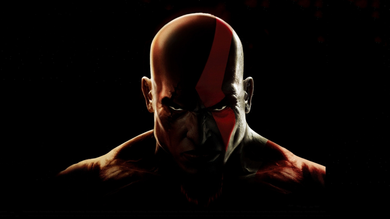 Download wallpaper 1366x768 kratos, god