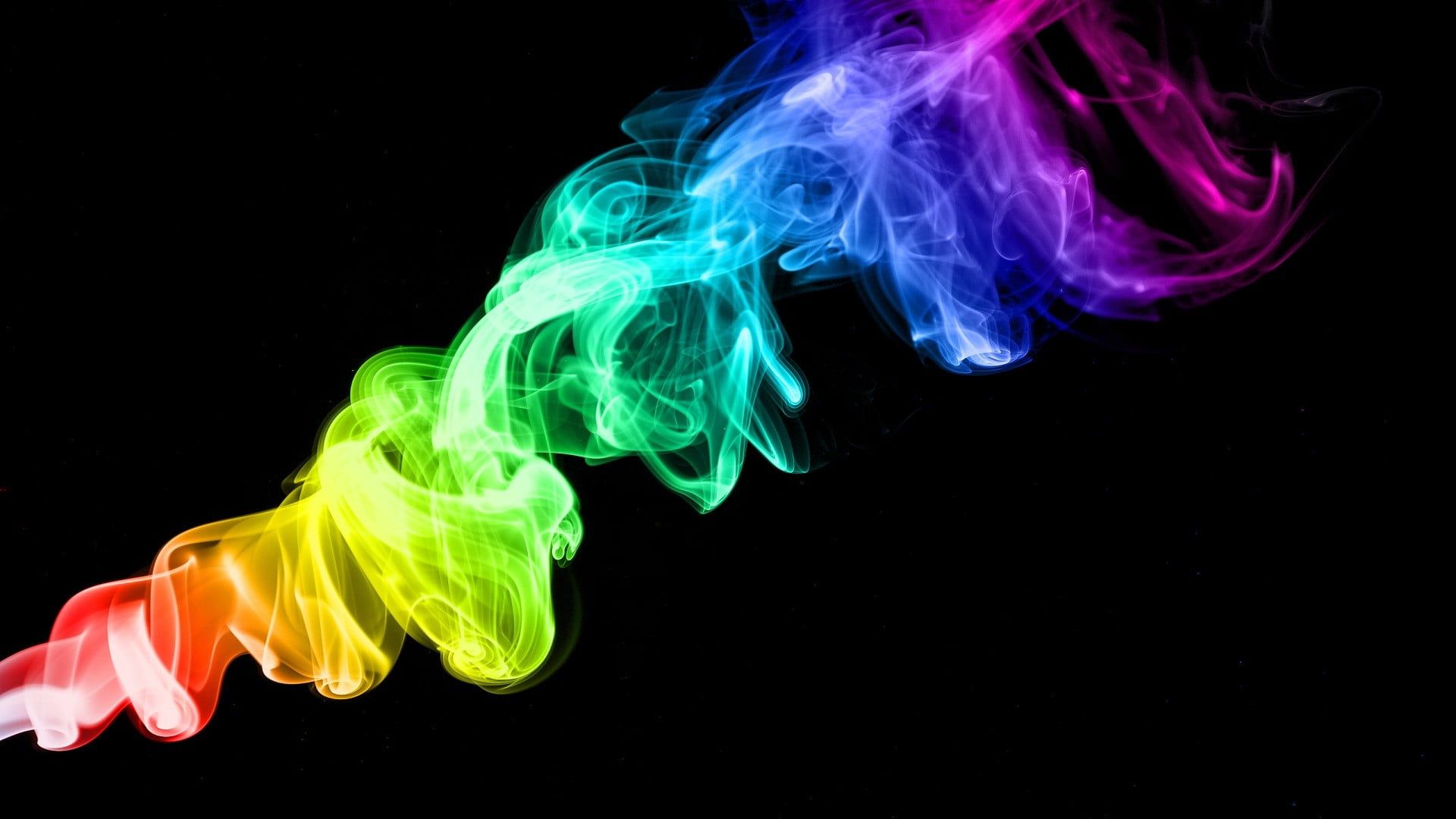 HD wallpaper: rainbow color smoke