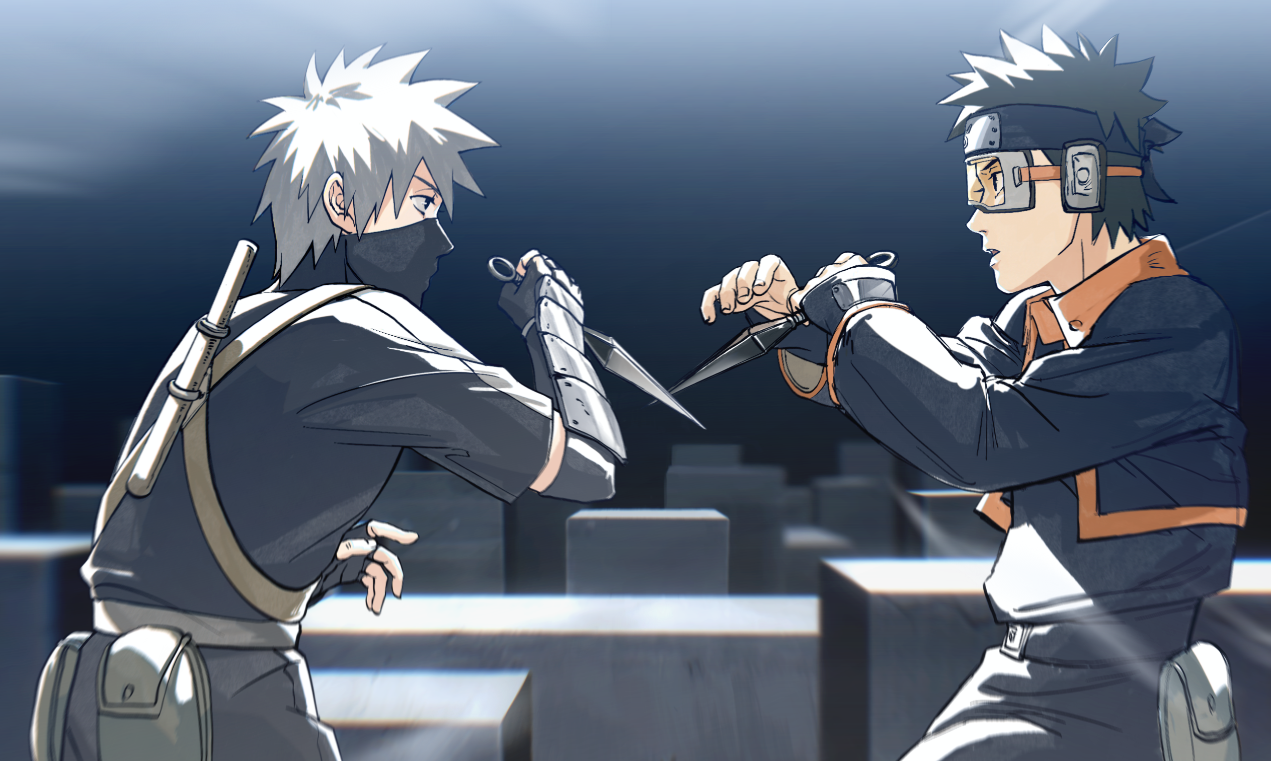 Download Obito Uchiha Kakashi Hatake Anime Naruto HD Wallpaper by 甄墨sumi