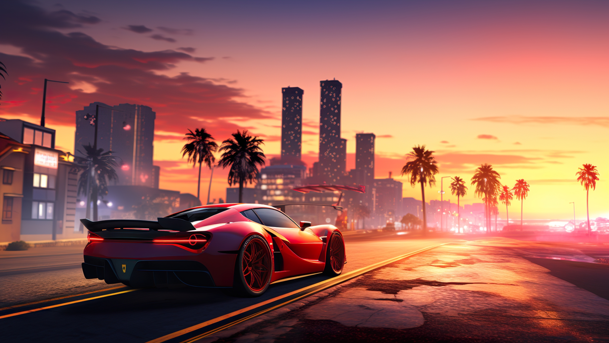 GTA 6 Wallpaper Art, Vice City