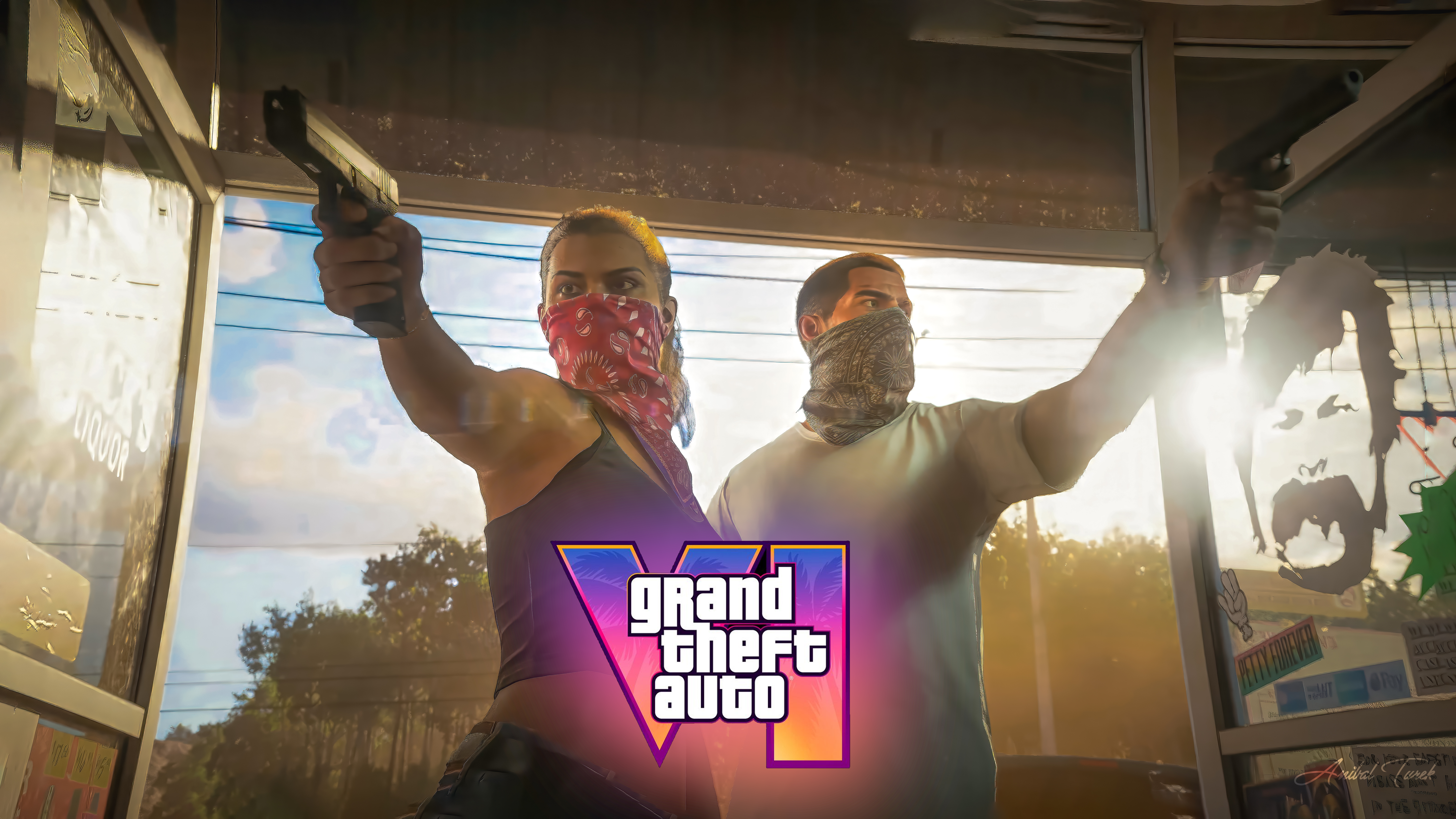 GTA VI WALLPAPER LUCIA AND JASON