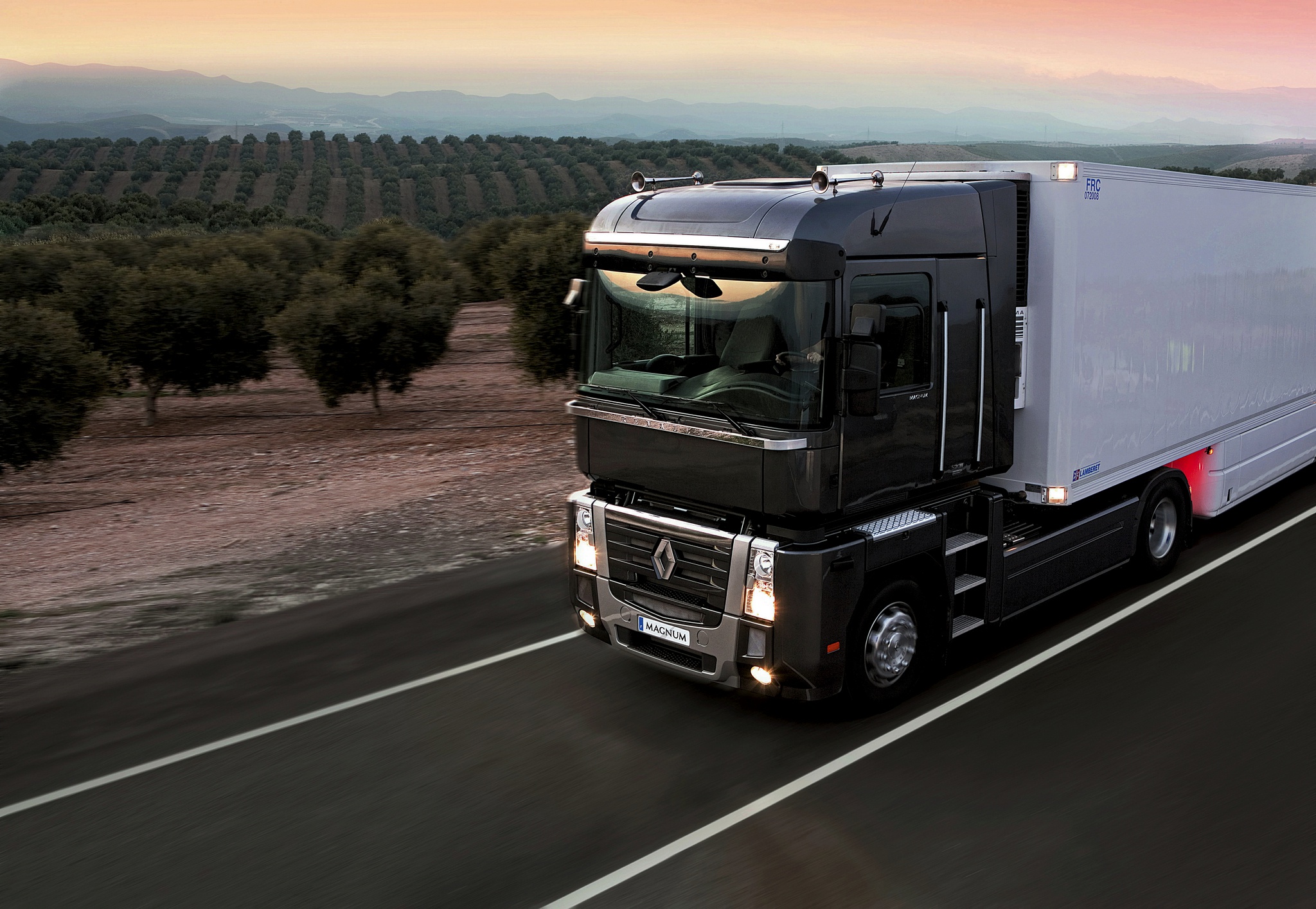 Wallpaper truck, road, black, Renault