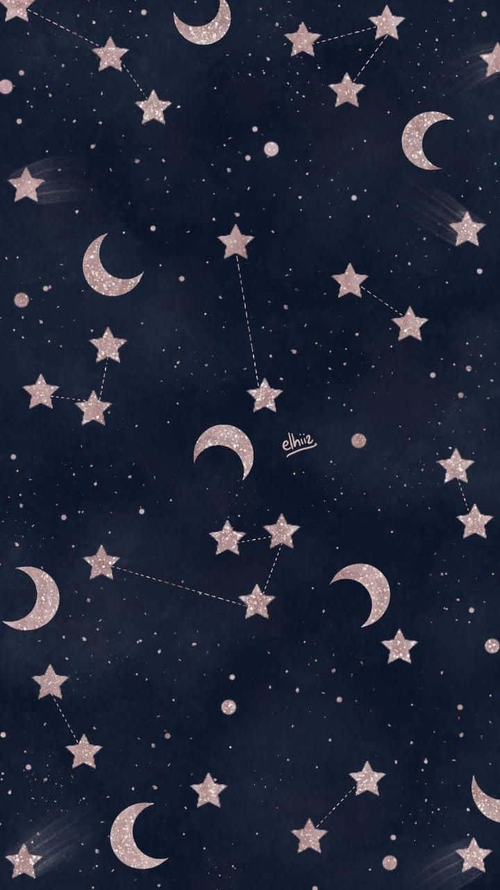 Download Illuminate your life with a dazzling moon and stars phone Wallpaper