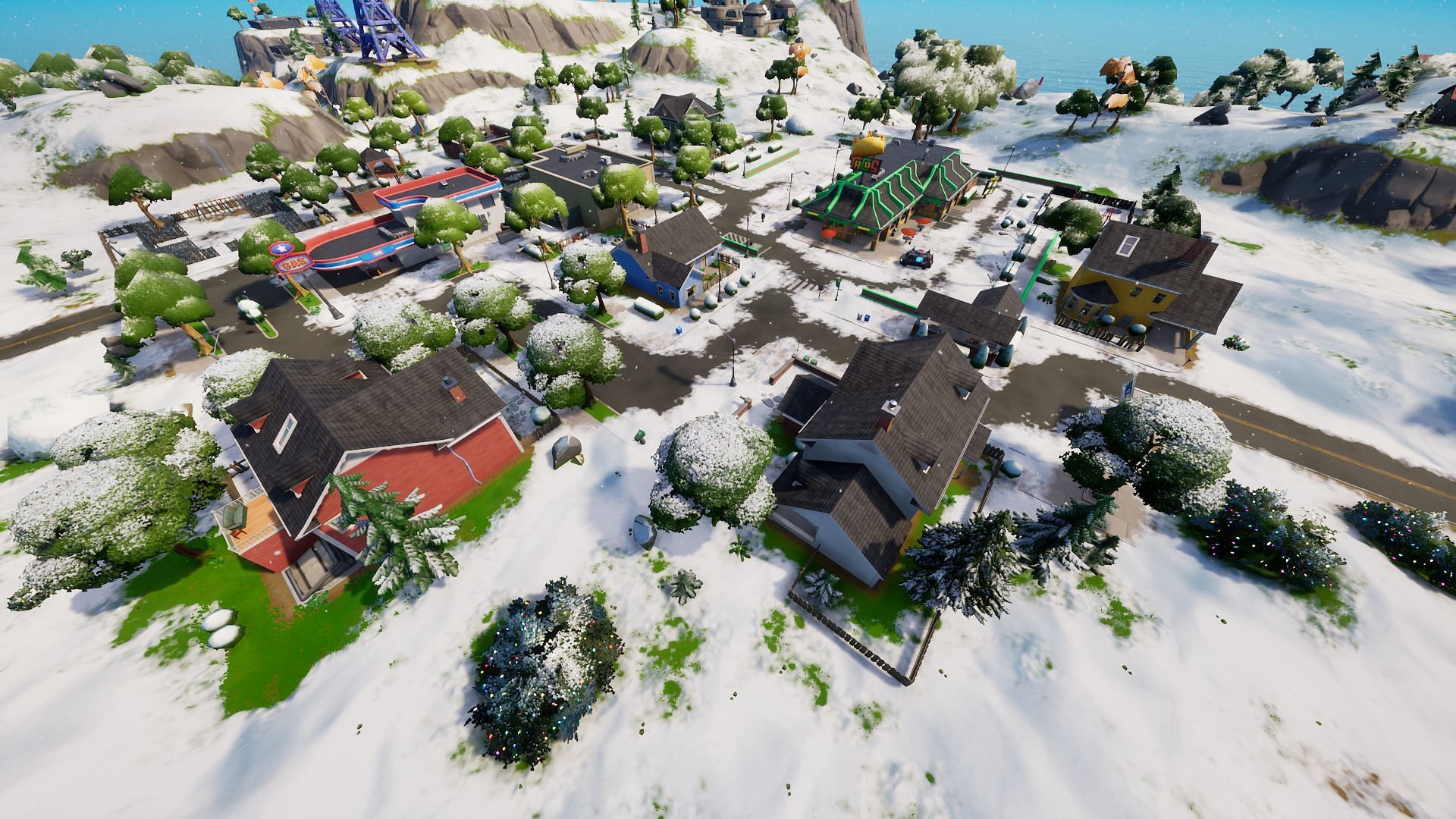 Greasy Grove house in Fortnite defying
