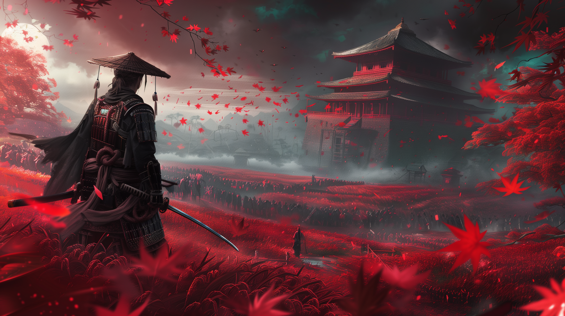 Ghost of Tsushima Samurai Red HD Wallpaper