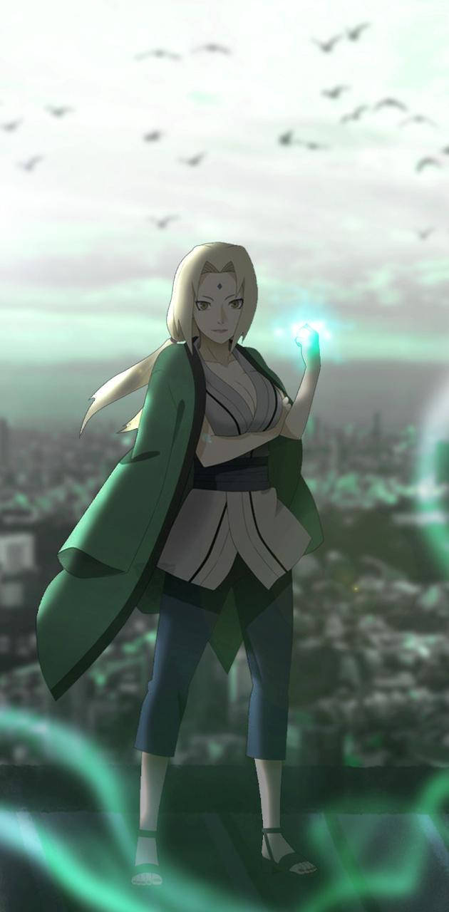 Download Tsunade Standing On A Roof Wallpaper
