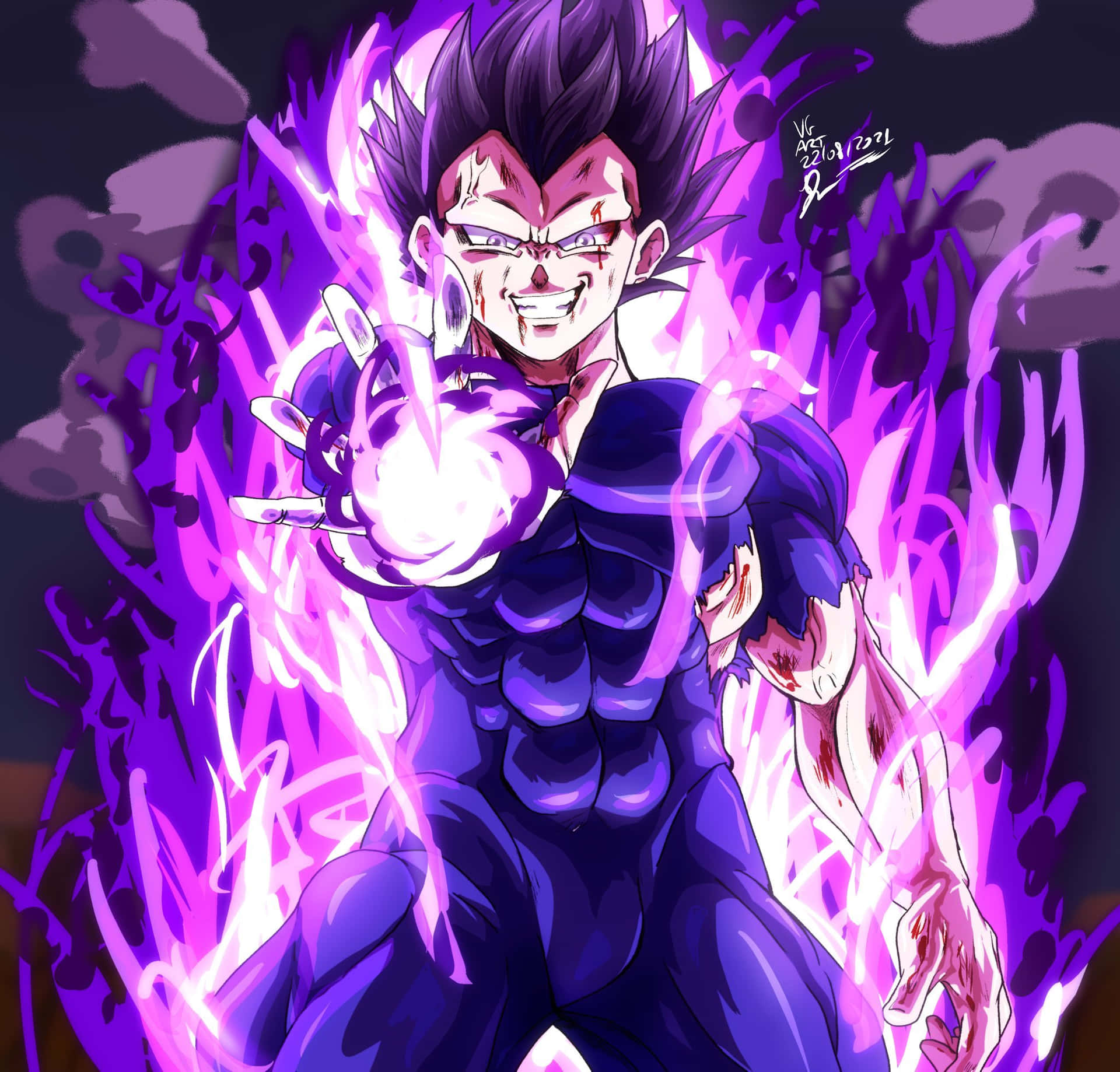 Download Neon Purple Powers Vegeta