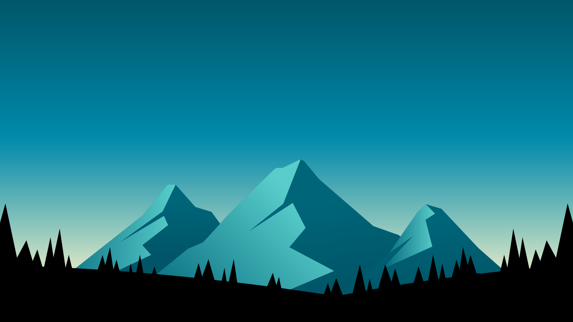 Mountain Minimalism Calm Horizon