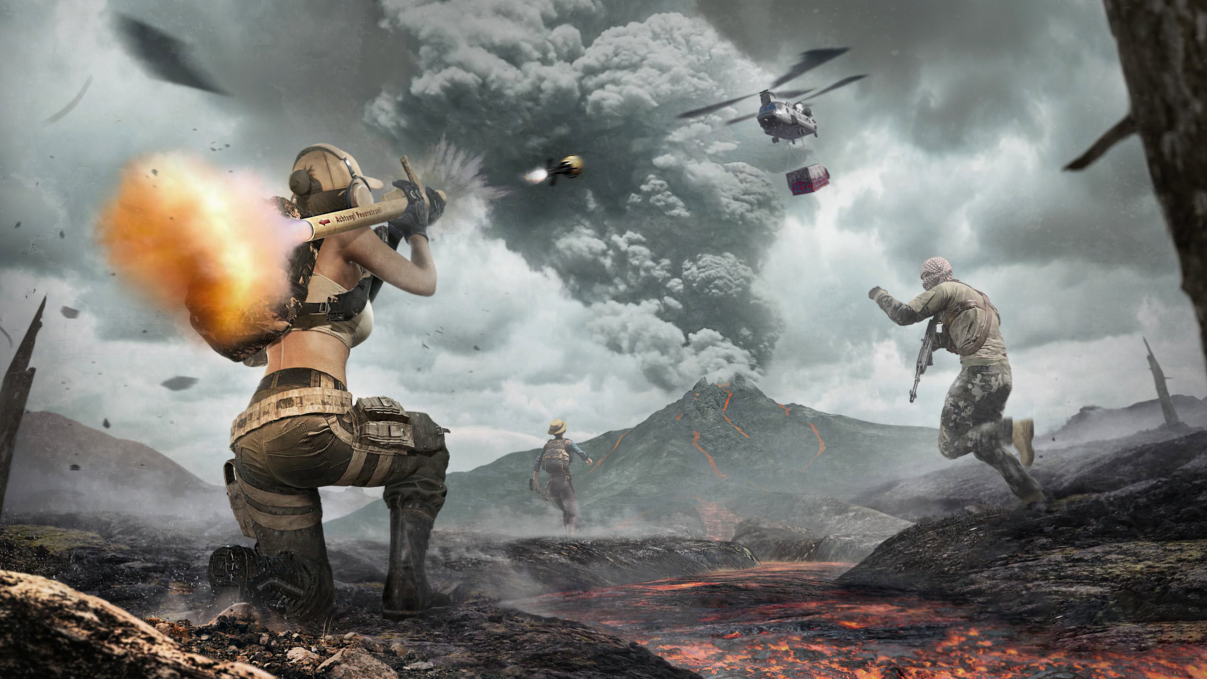 PUBG open world fight Wallpaper 4k HD