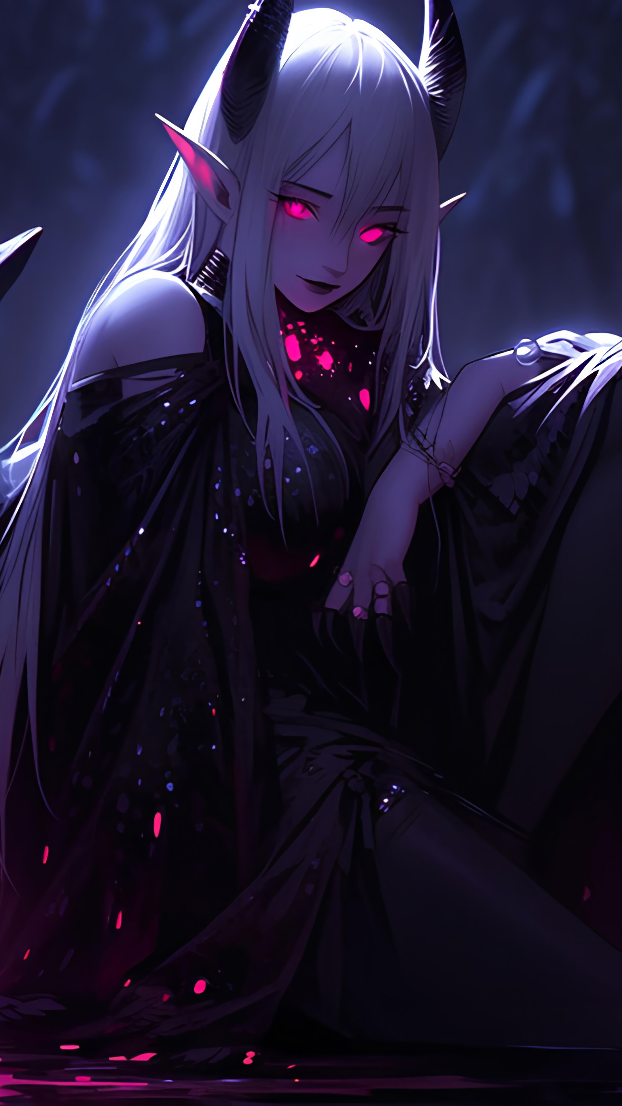 Demon Girl Wings Fantasy 4K Wallpaper