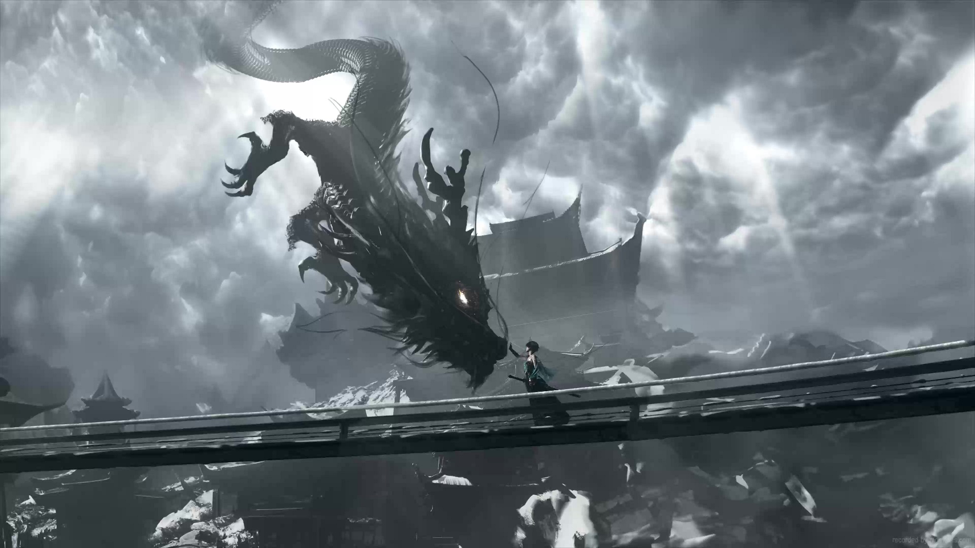 Fantasy Girl Chinese Dragon Temple Live Wallpaper