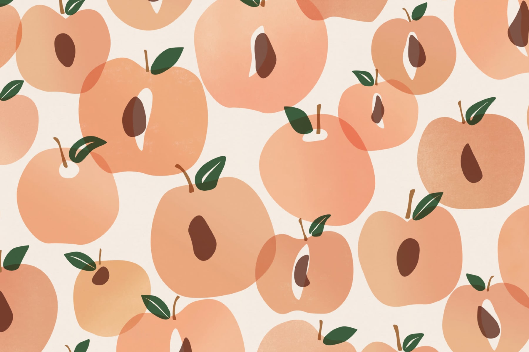 Abstract Modern Peach Fruit Pattern