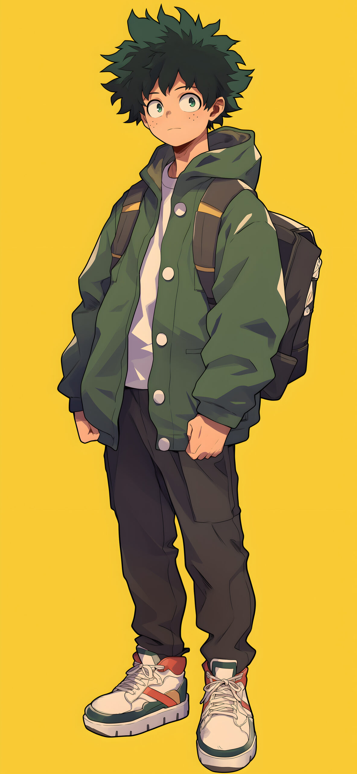 My Hero Academia Deku Yellow Background
