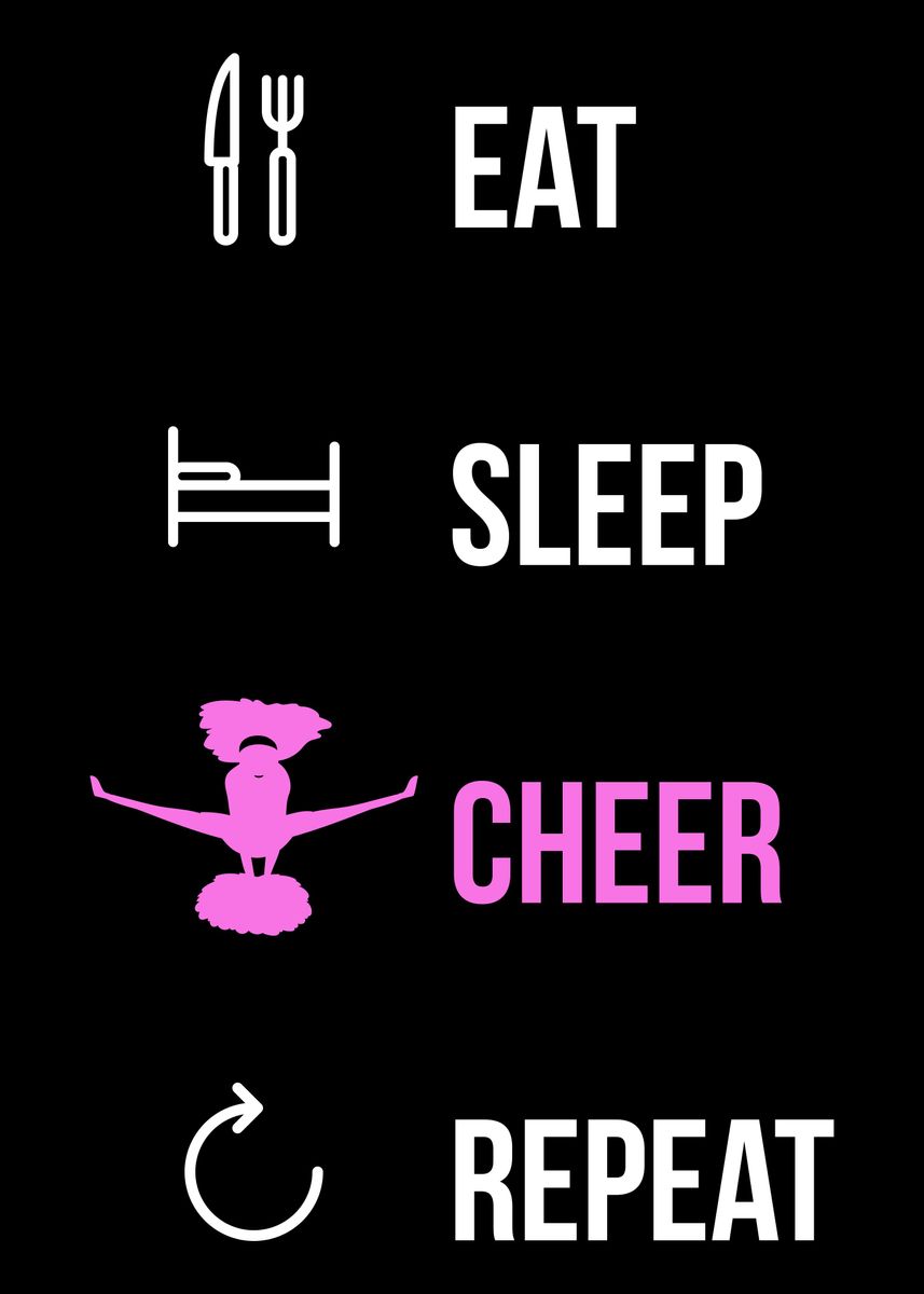 EAT SLEEP CHEER REPEAT' Poster, picture