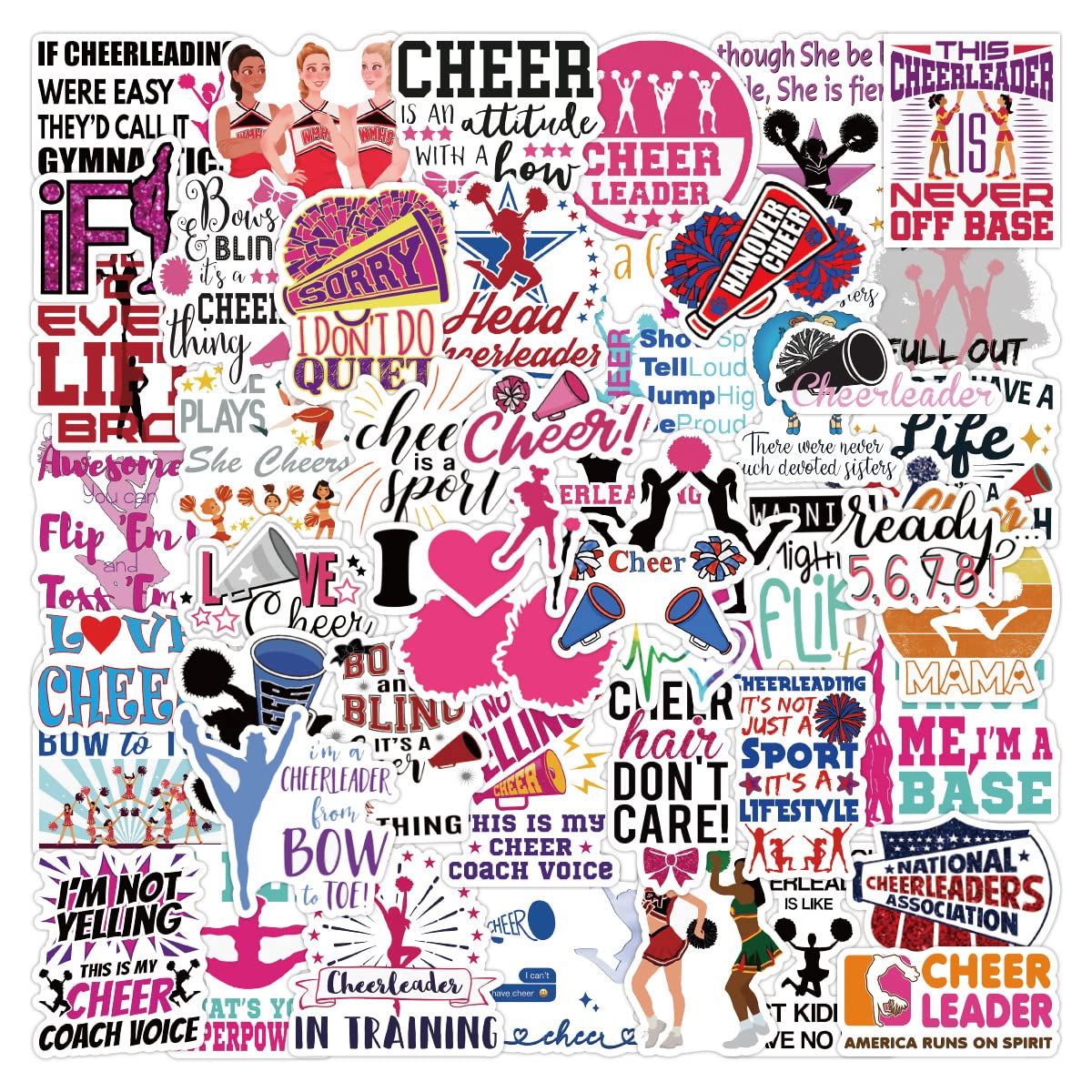 Pack I Love Cheer Stickers Water