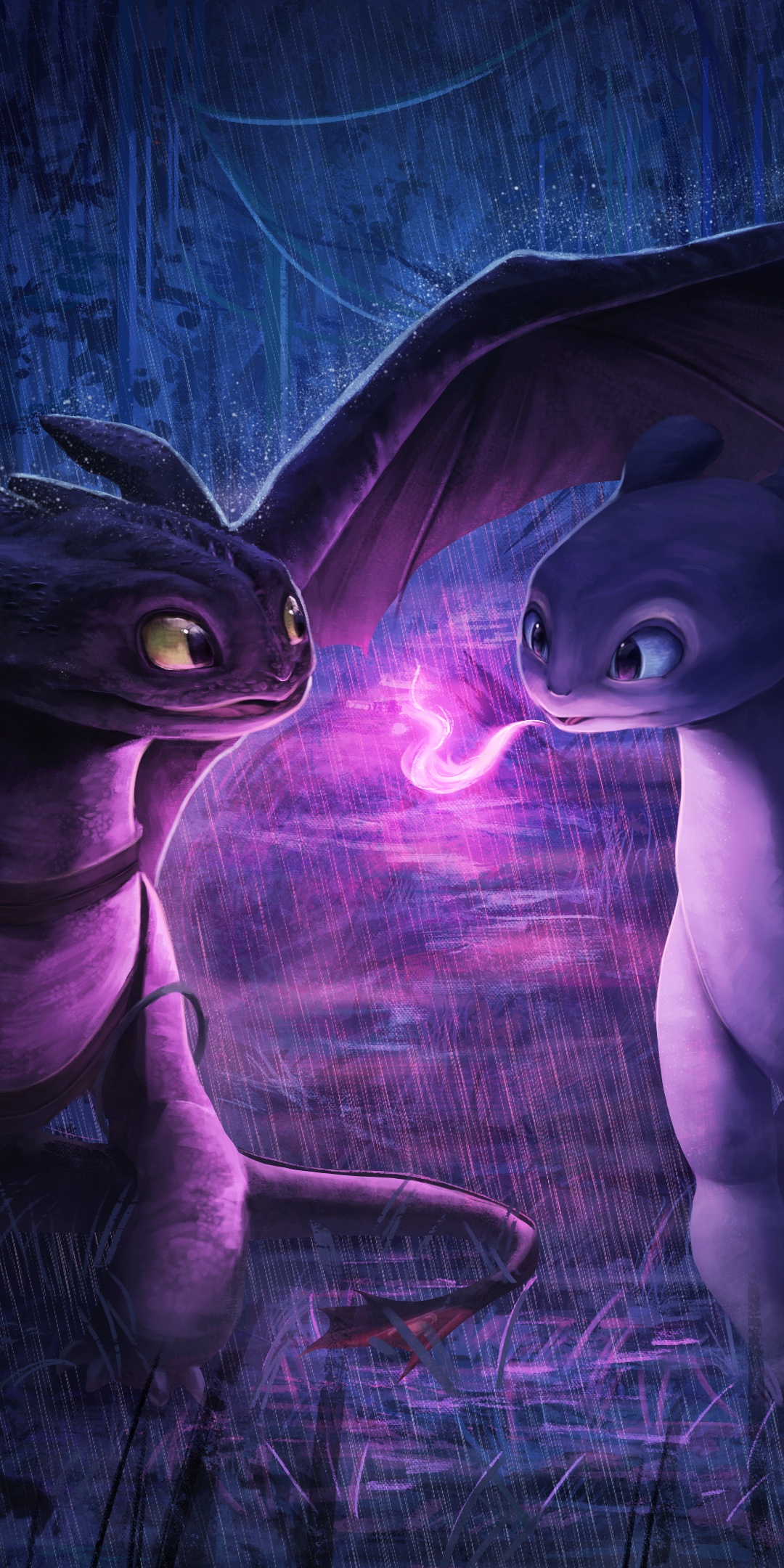 Night Fury Wallpaper 4K, Light Fury