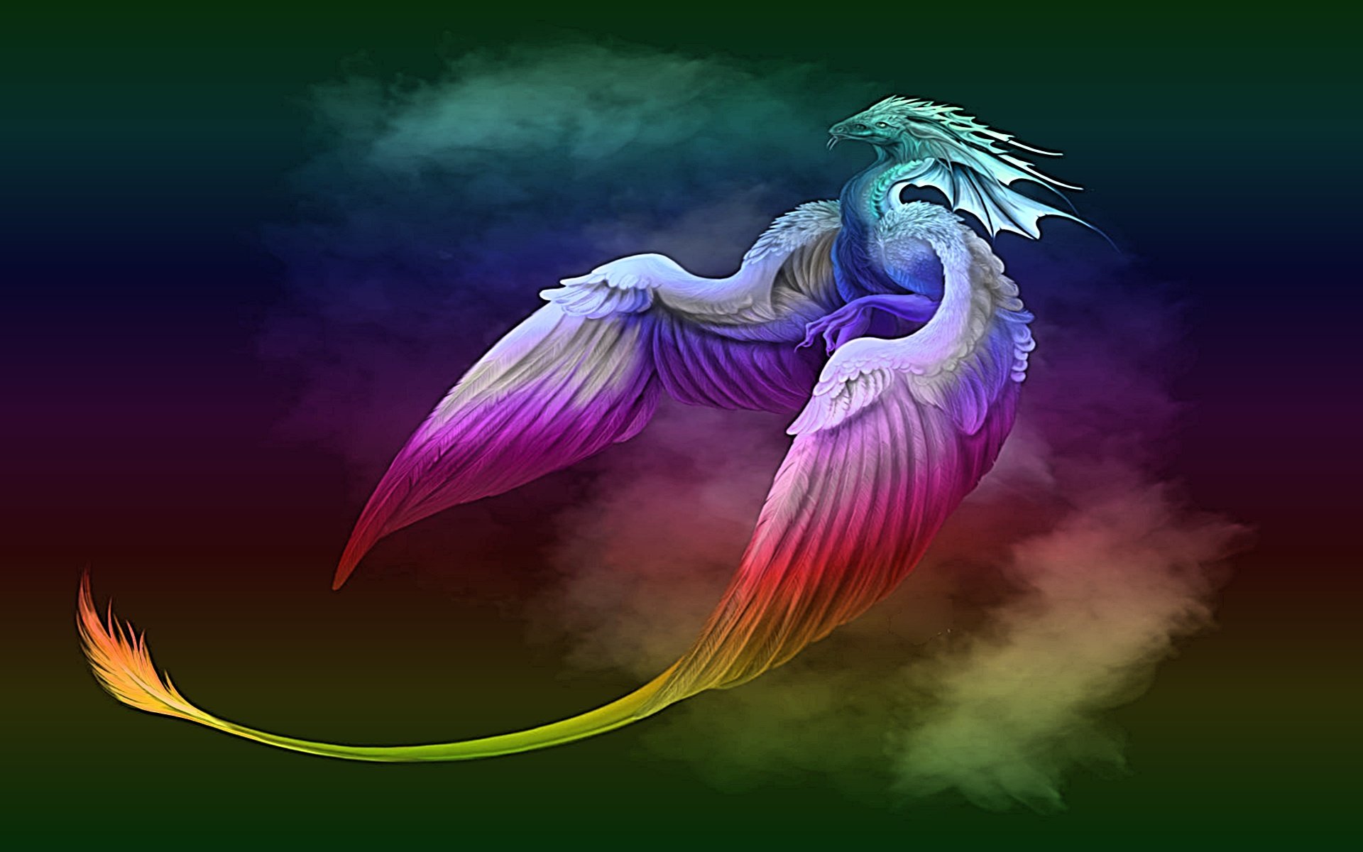 Rainbow Phoenix Dragon Fantasy