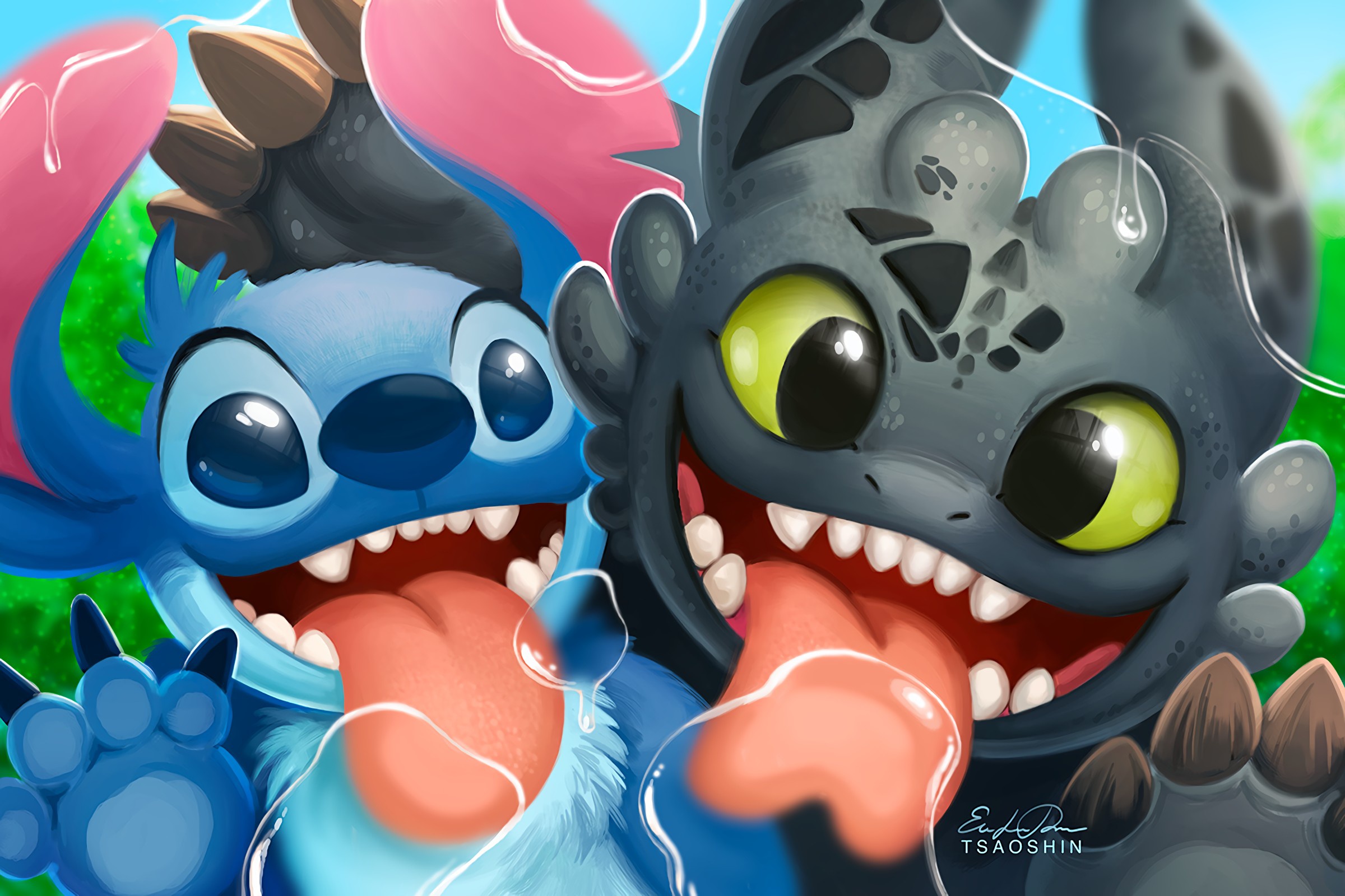 Wallpaper Lilo & Stitch, cartoon