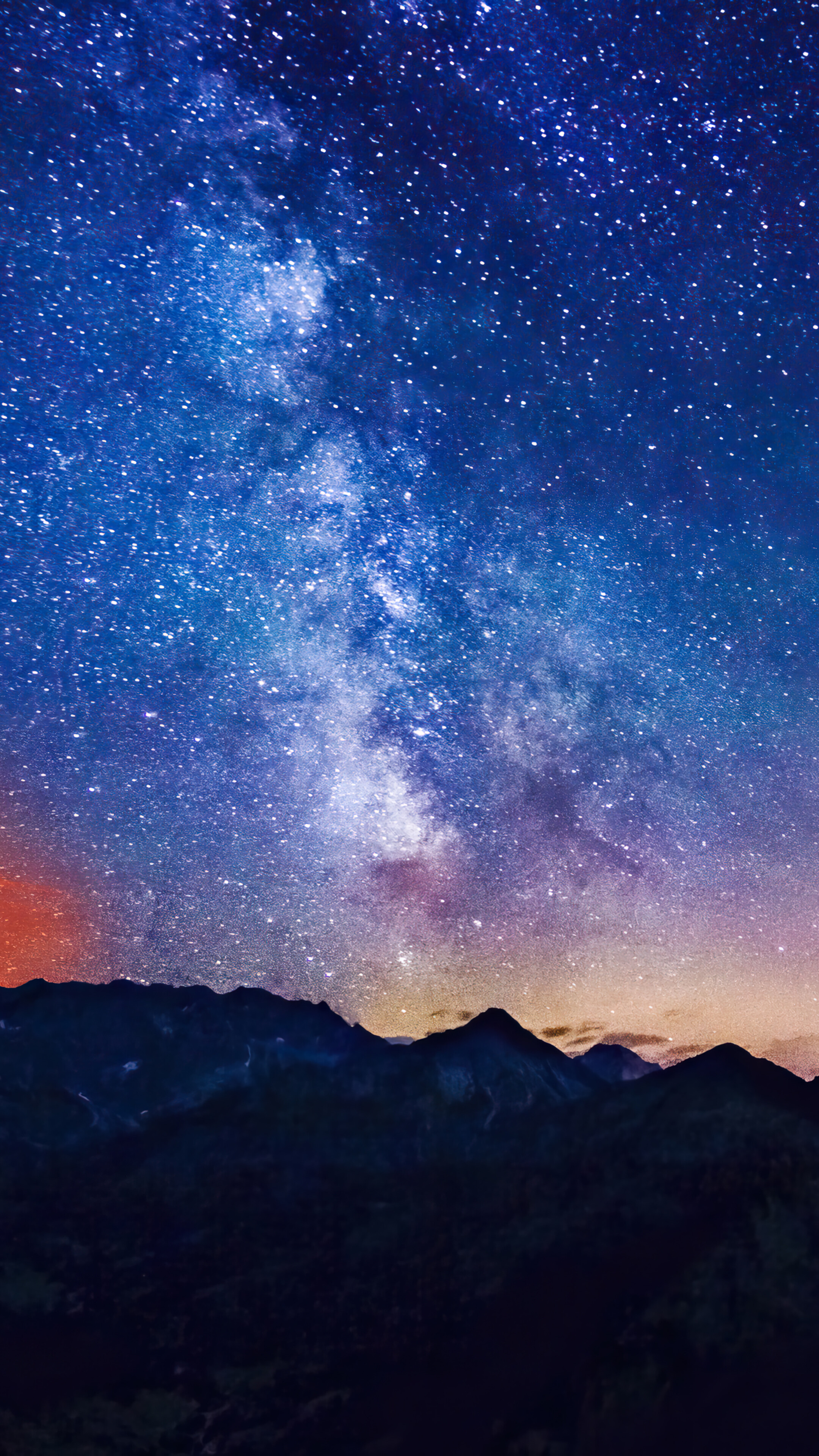 Night Sky Stars Scenery Landscape 4K