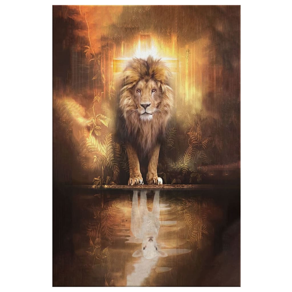 Lion and Lamb Canvas Wall Art, Lion