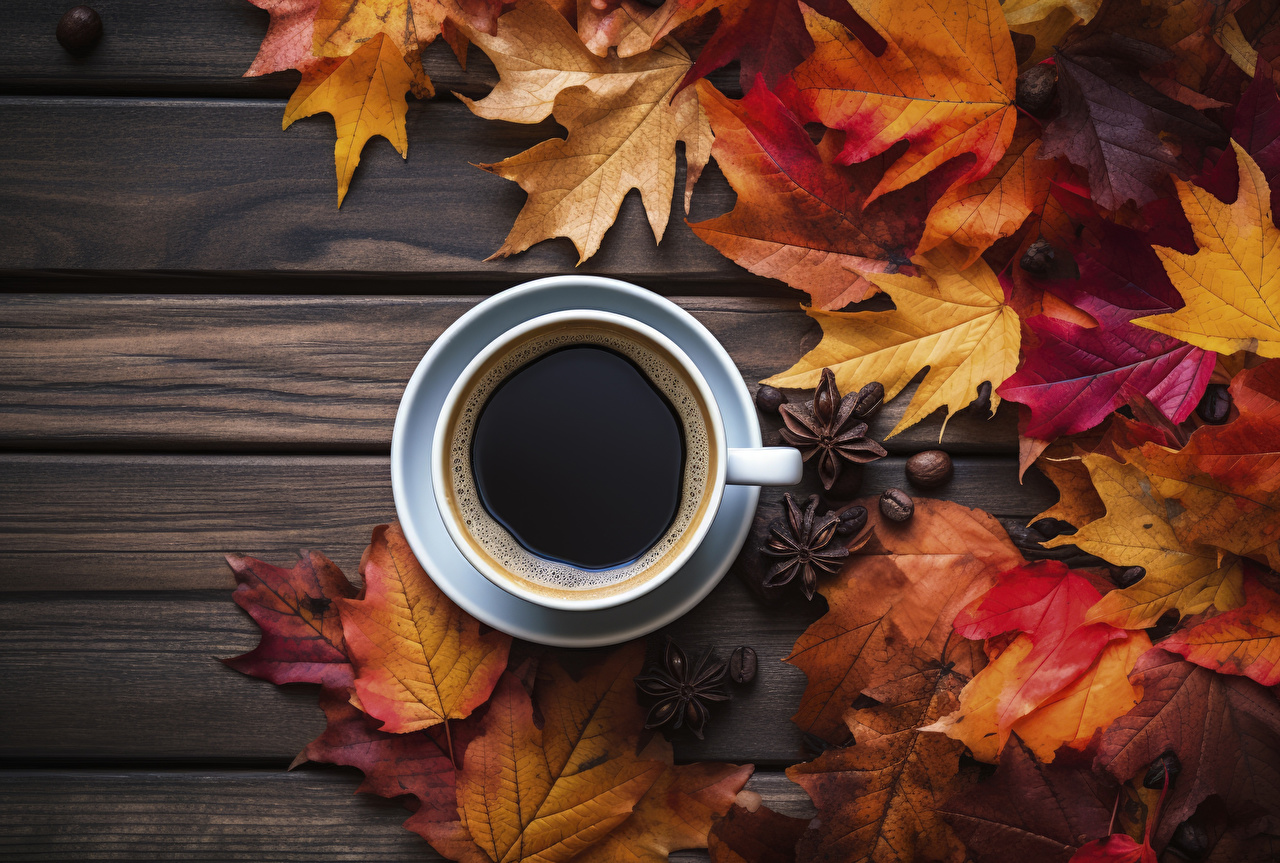 image Foliage Autumn Coffee Cup Food