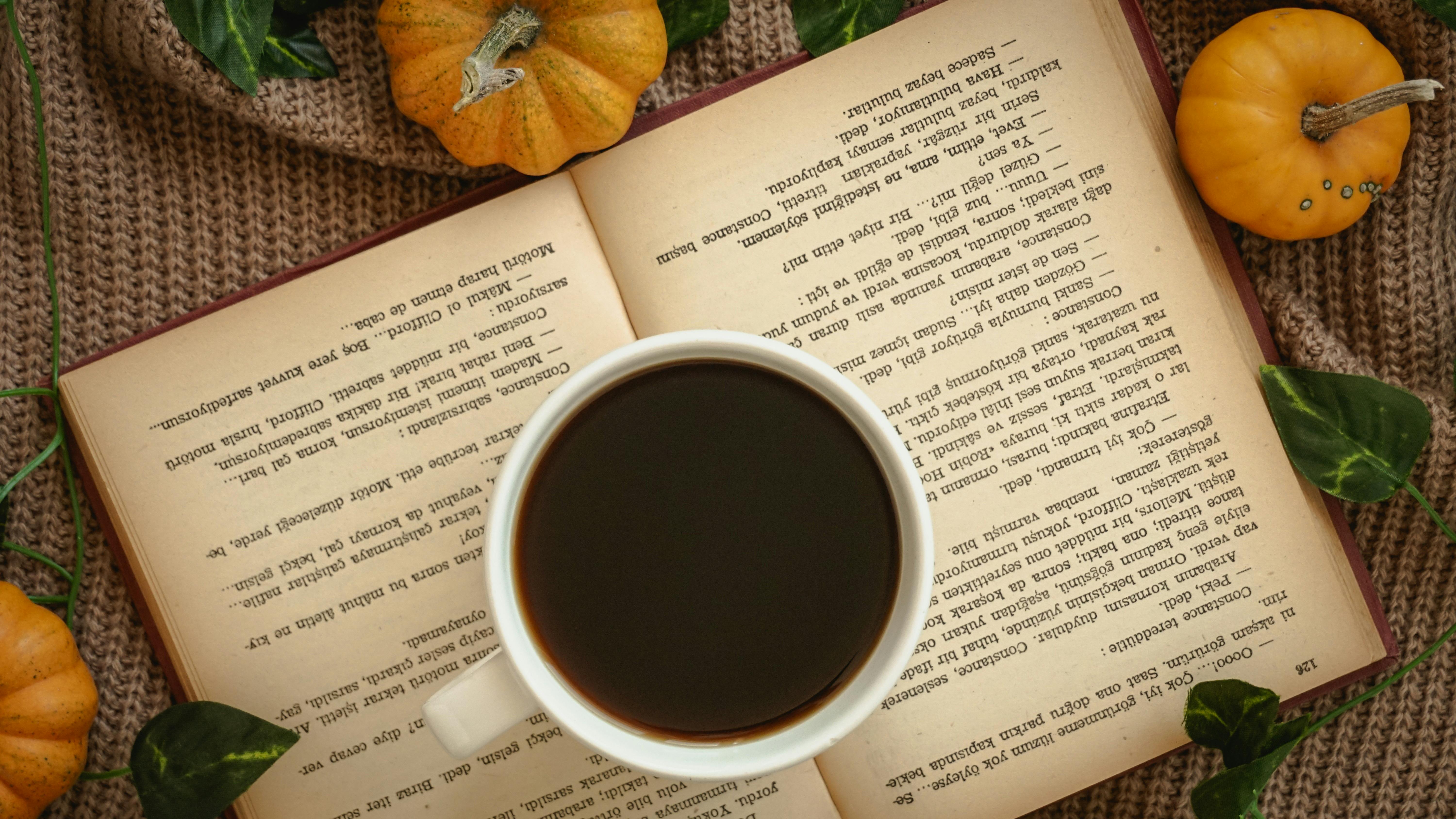 Autumn Still Life with a Book, Coffee