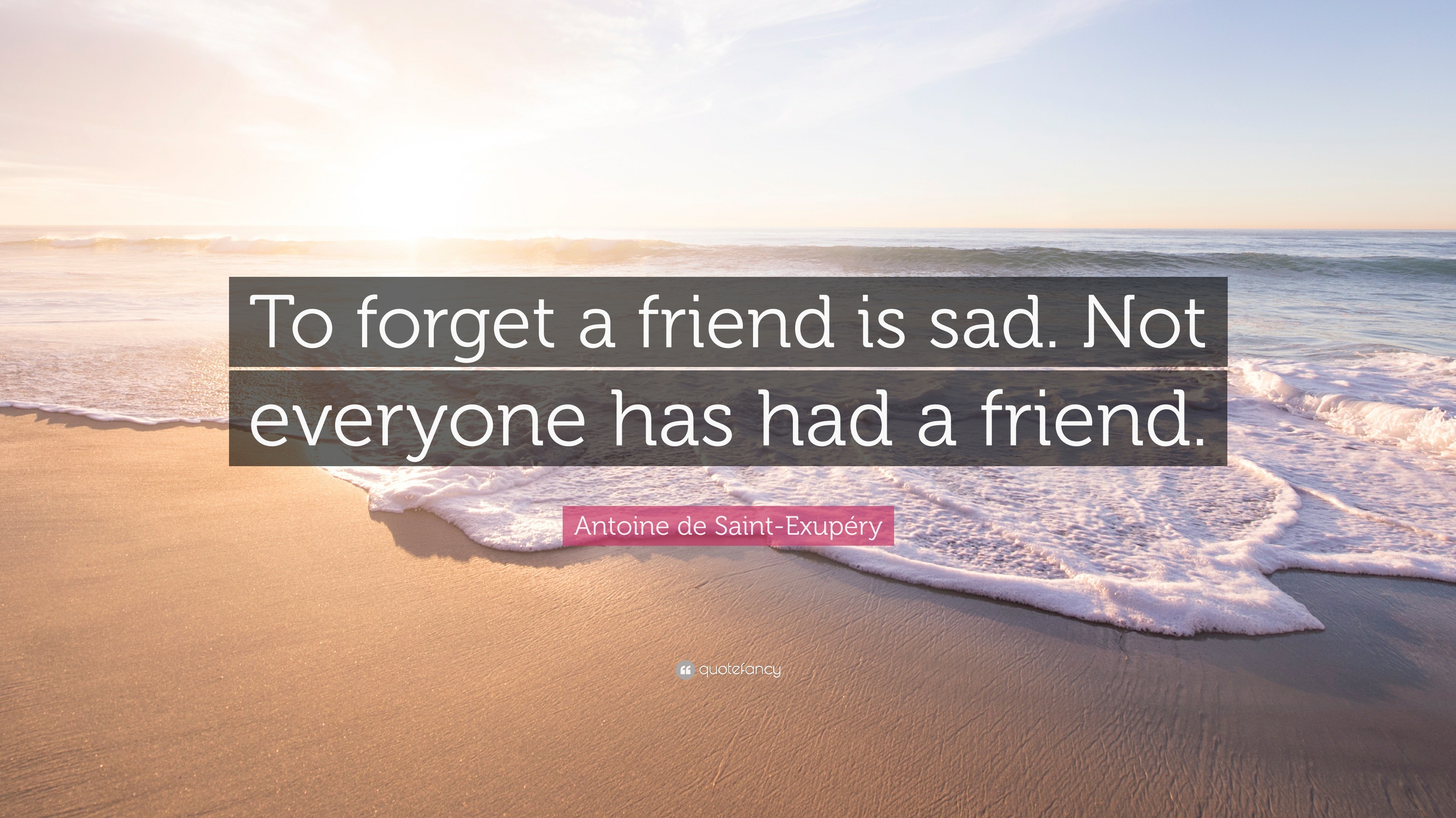 To forget a friend is sad. Not everyone