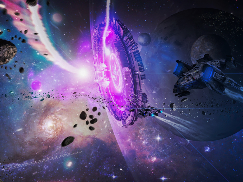 portal, spaceship, art