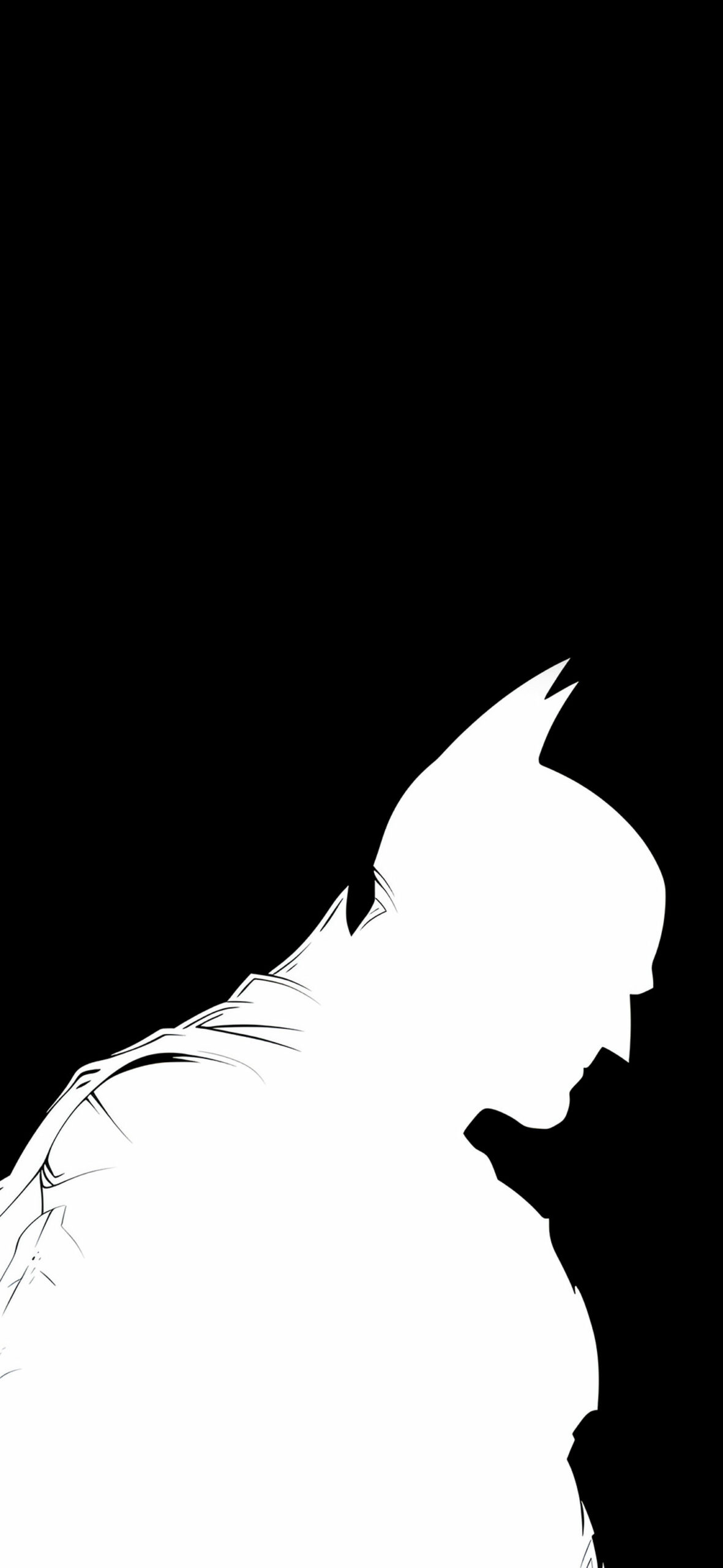 Black Batman Silhouette on White