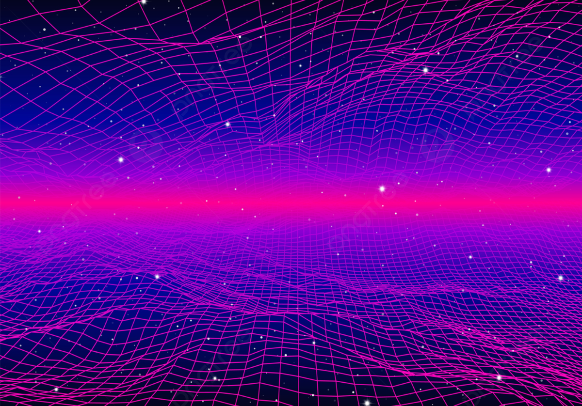 Retro Neon Background With 80s Styled