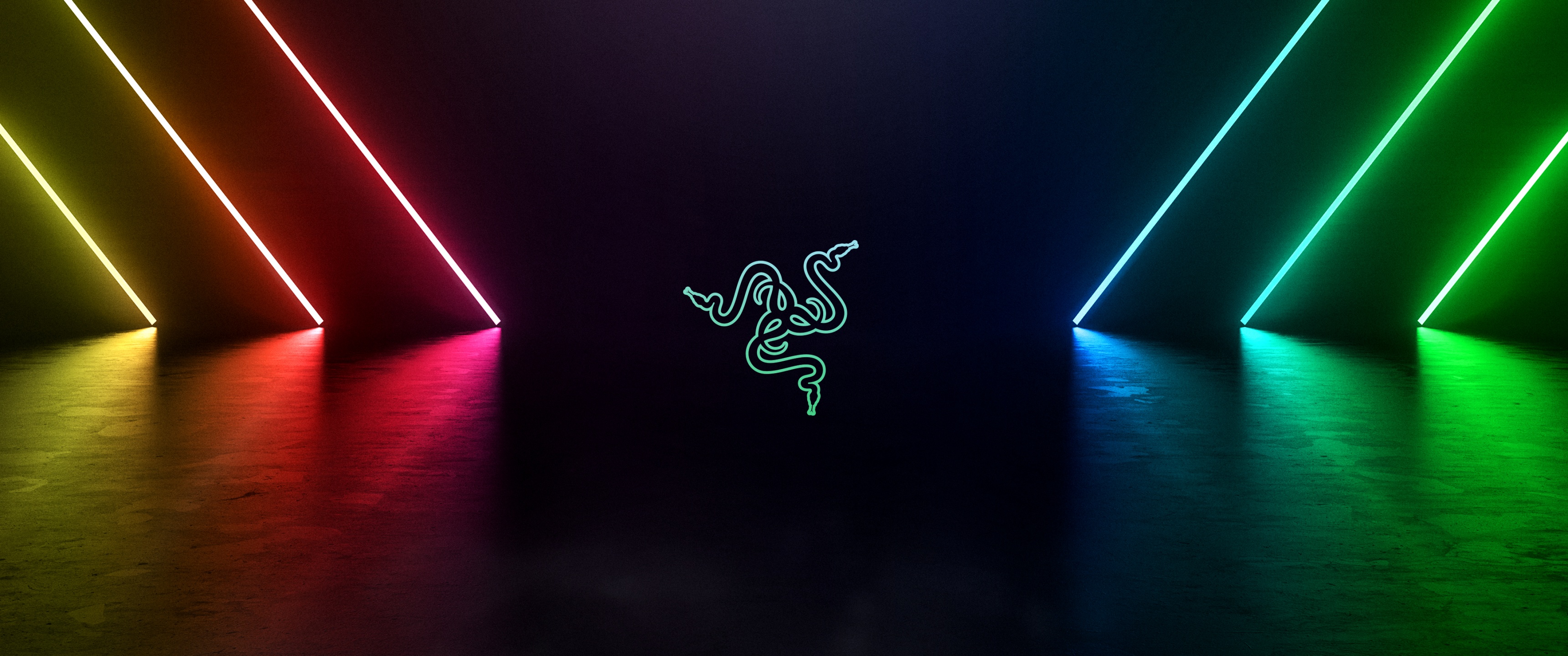 Razer Wallpaper 4K, Logo, Neon, Colorful
