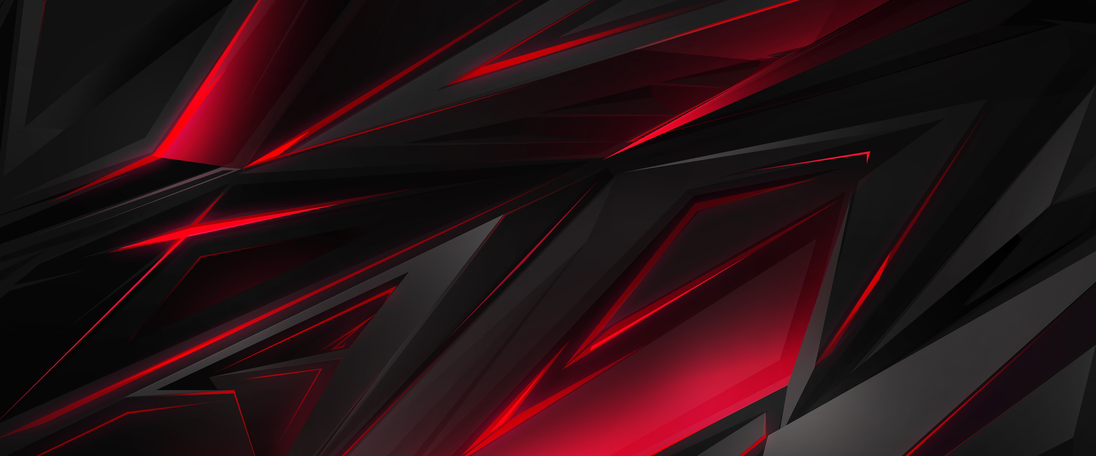 Red Abstract Polygon 3D 4K Wallpaper