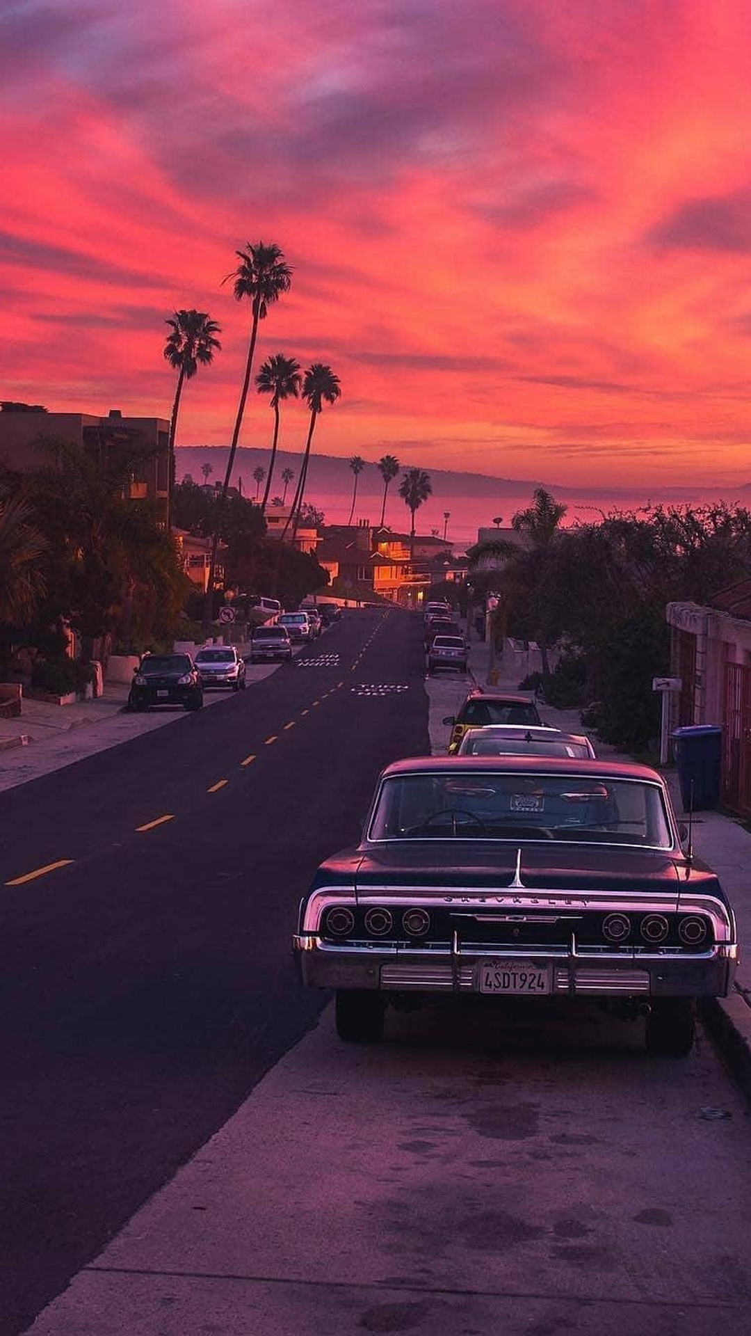 Evening Sunset street mobile wallpaper Mobile Walls