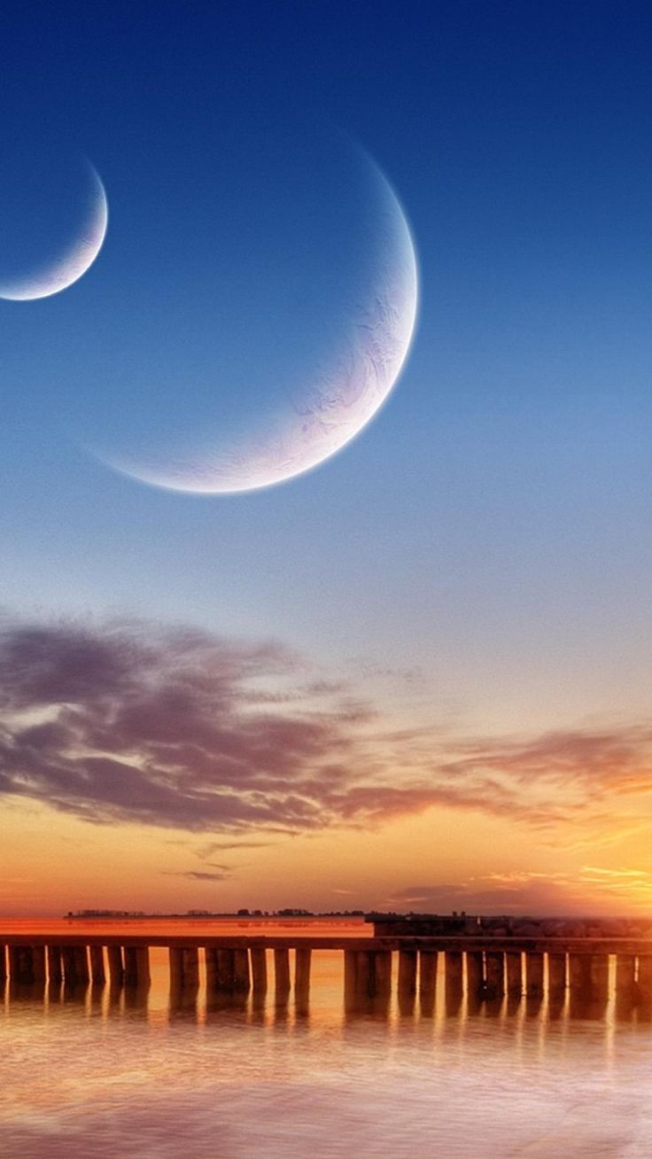 Three Moons Sky iPhone 7, 6s, 6