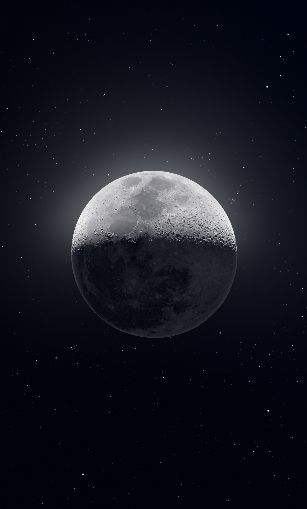 wallpaper 1280x2120 moon, space, art