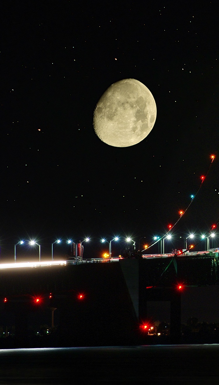 Night With Moon iphone 6 wallpaper