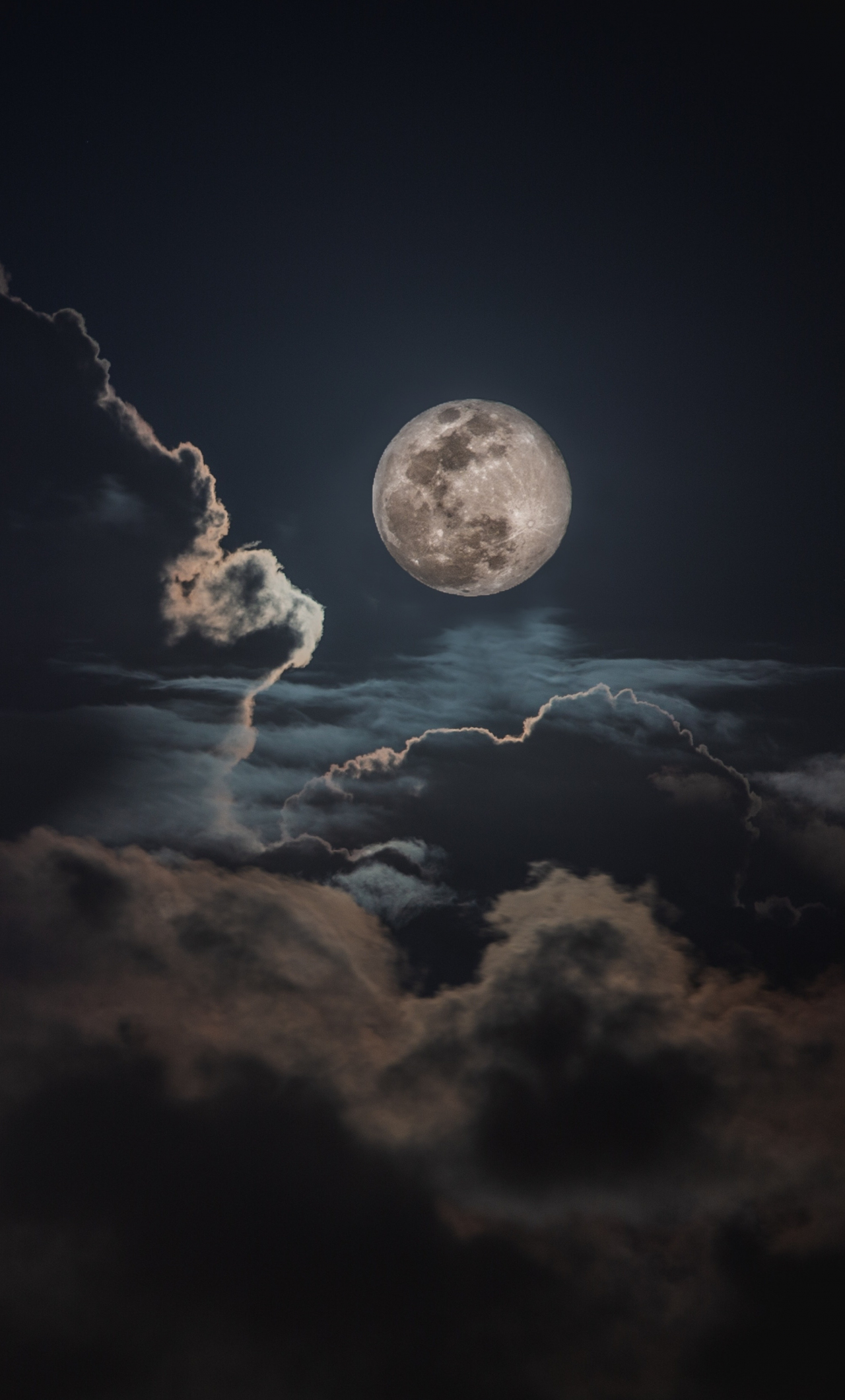wallpaper 1280x2120 night, clouds