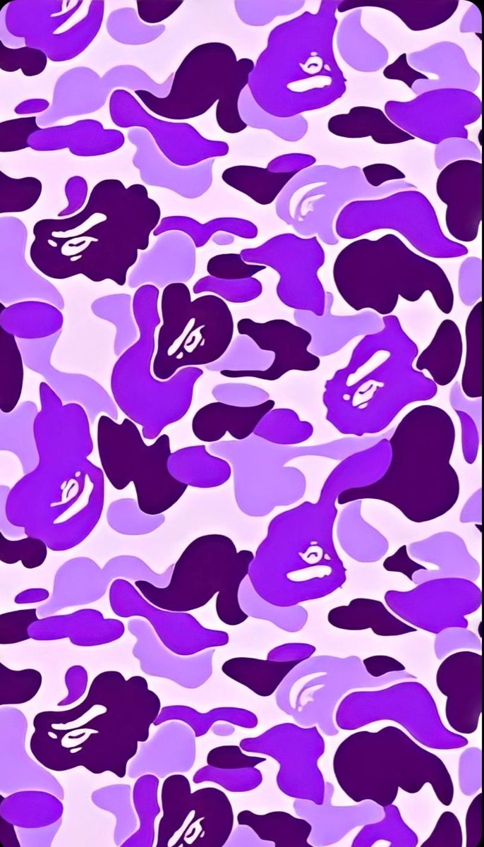 Camo Bape iPhone Wallpaper Purple