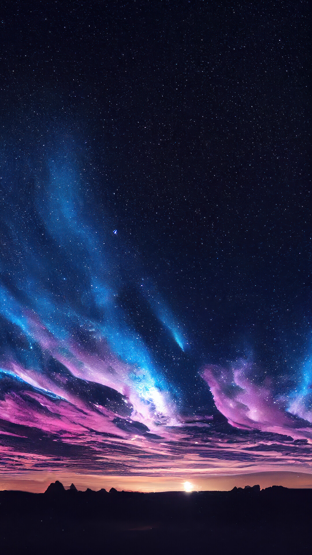 Beautiful Night Sky Sunset Scenery 4K