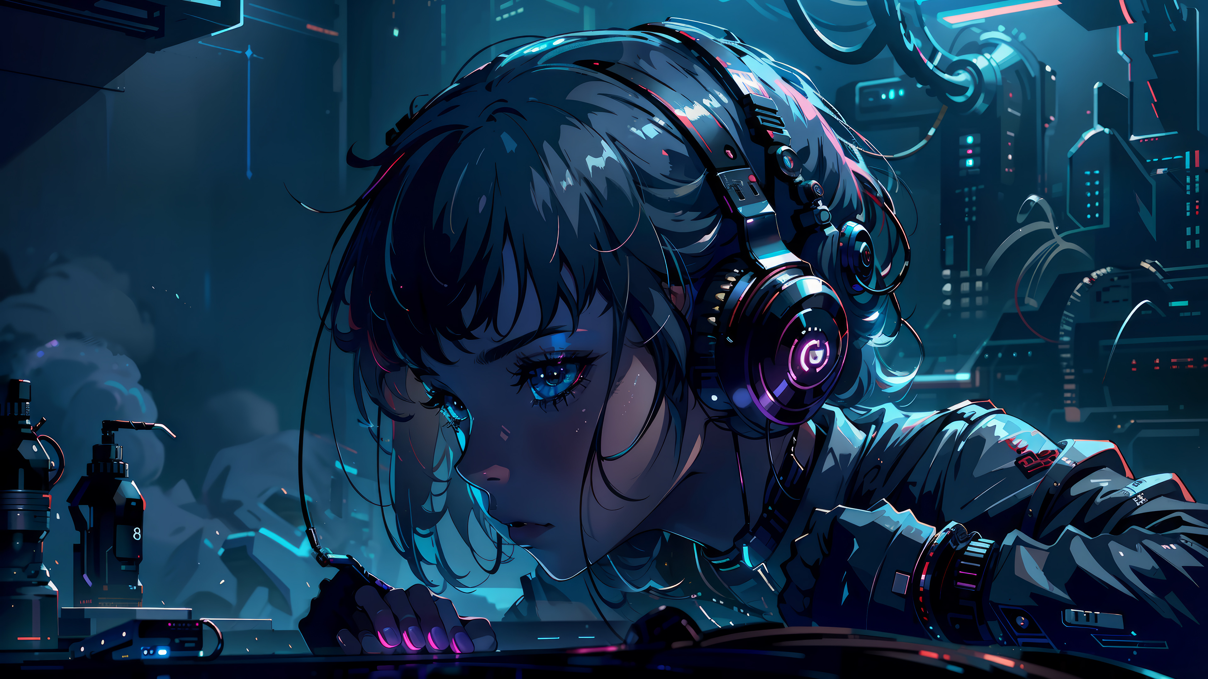 Anime Girl DJ Wallpaper 4K HD PC i