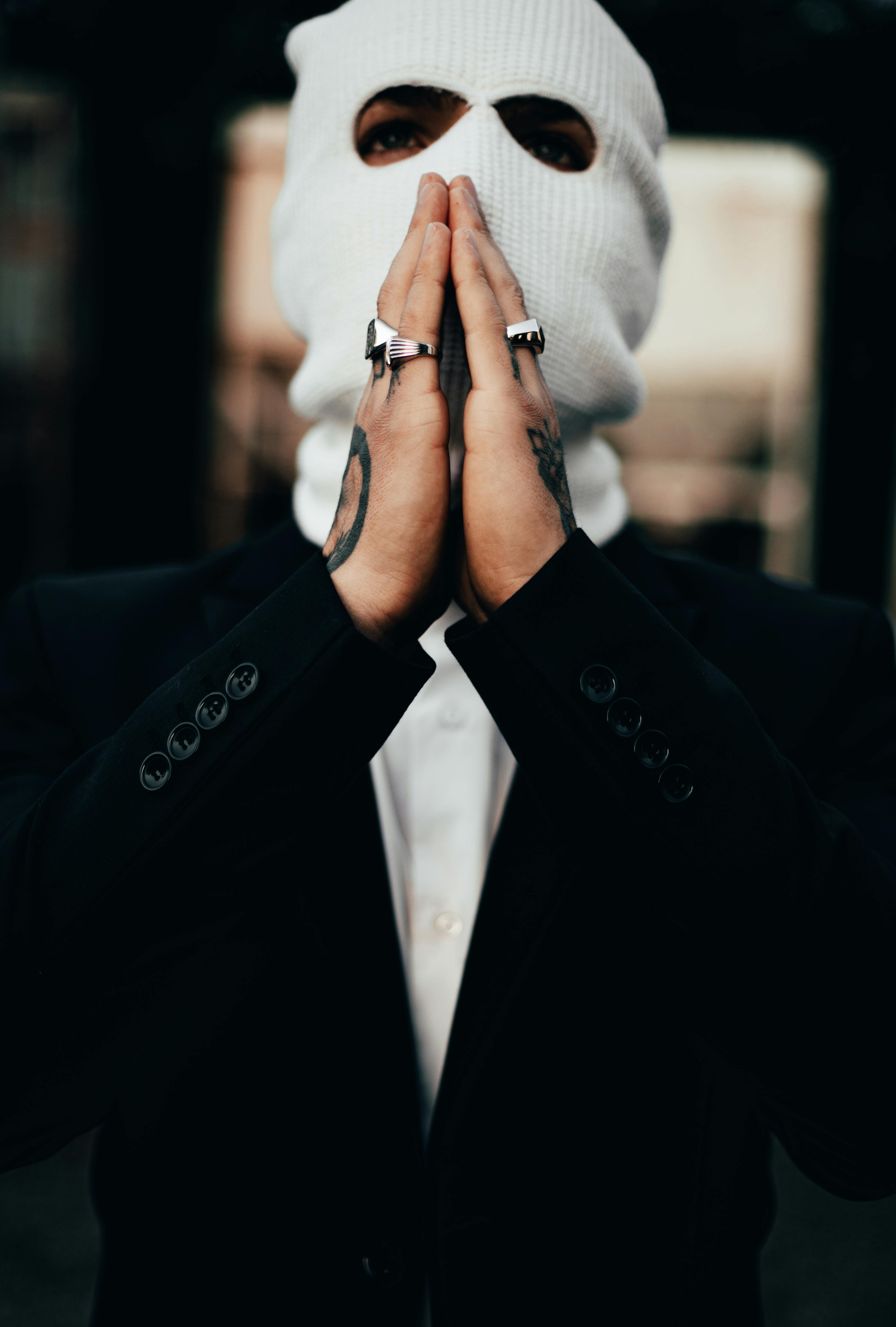 Blazer Wearing a Ski Mask