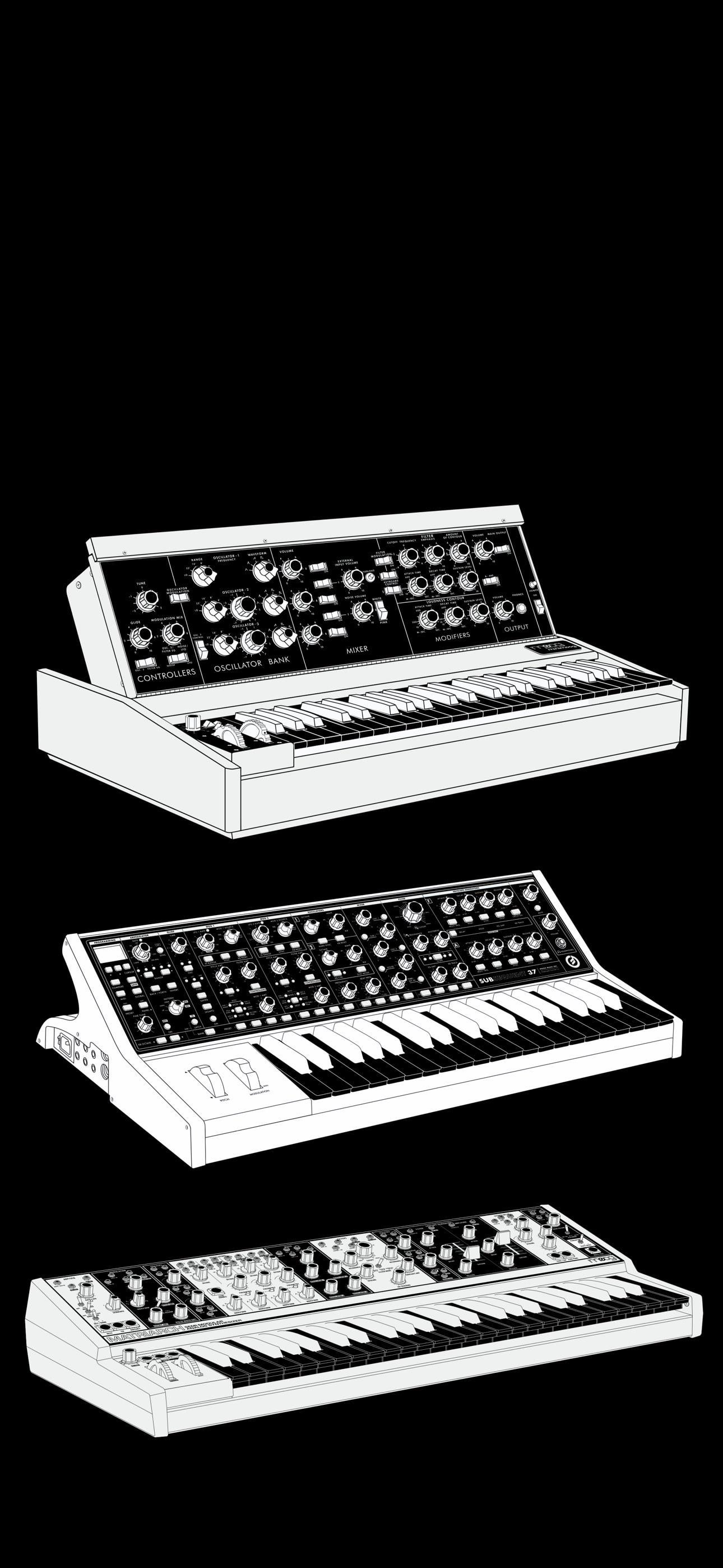 Moog inspired wallpaper for my iPhone