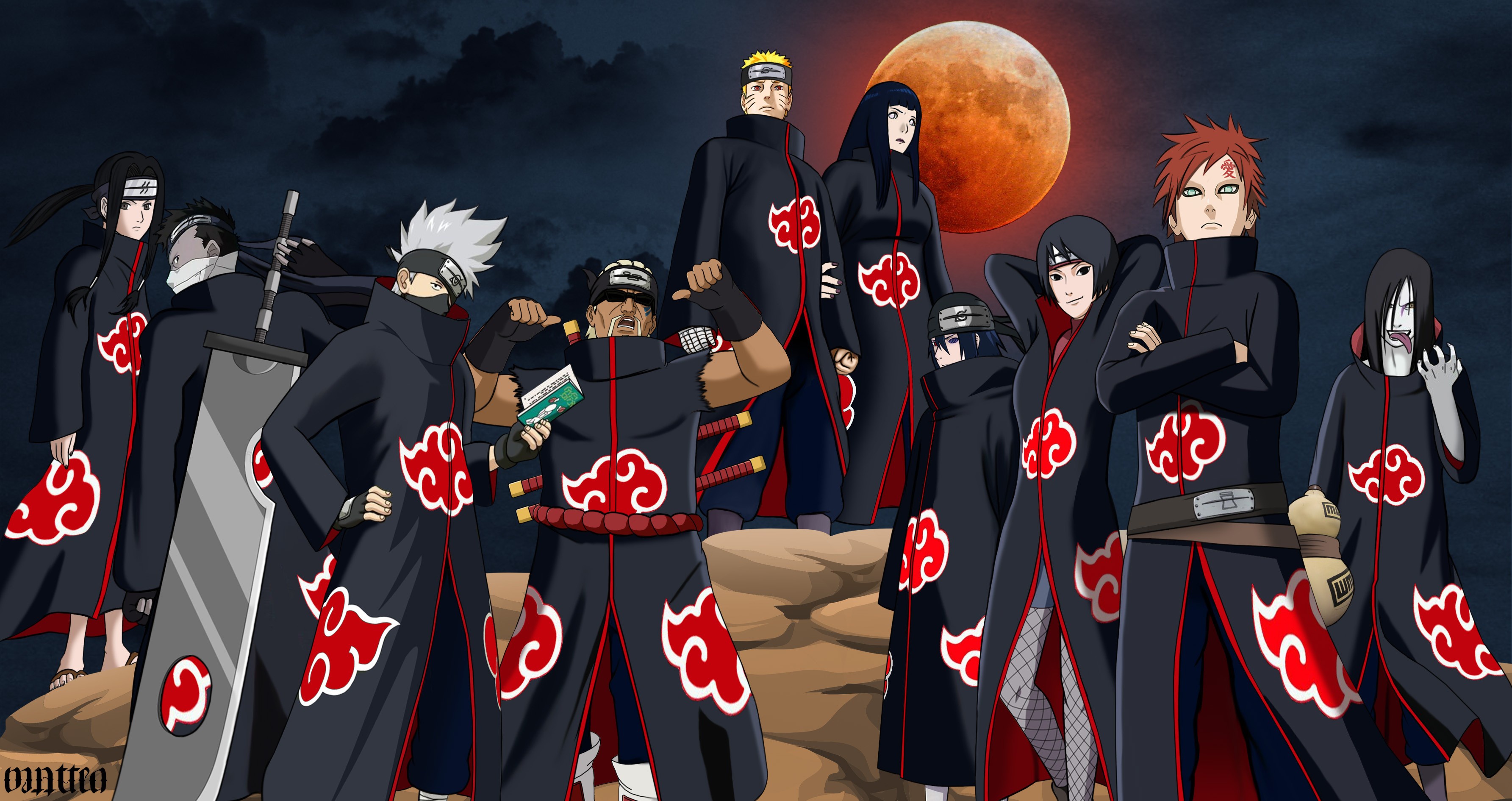 Wallpaper Naruto, anime, ninja, Akatsuki, manga, shinobi, Naruto Shippuden, jinchuuriki for mobile and desktop, section сёнэн, resolution 3569x1890